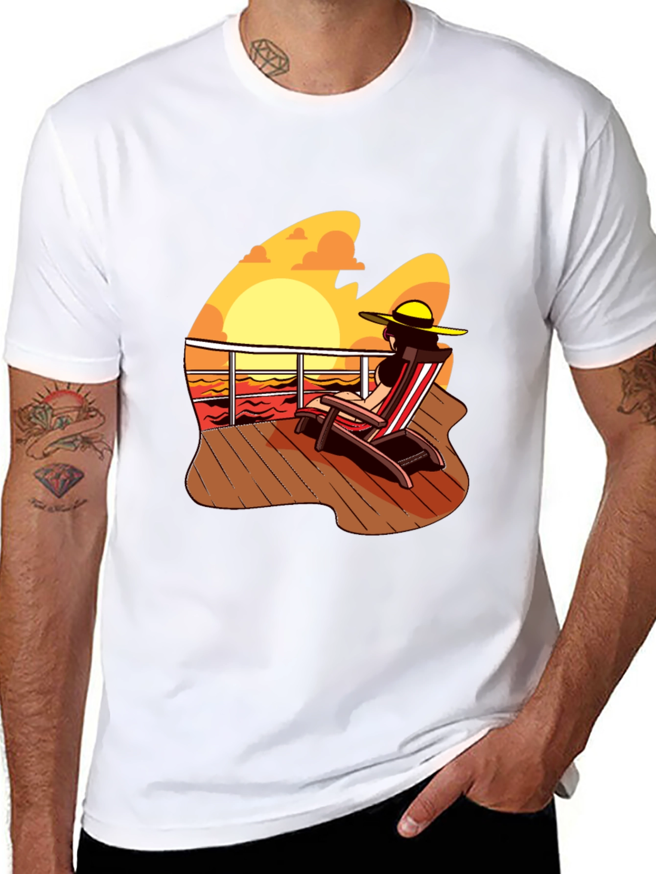 Sunset Deck Chair Graphic Tee