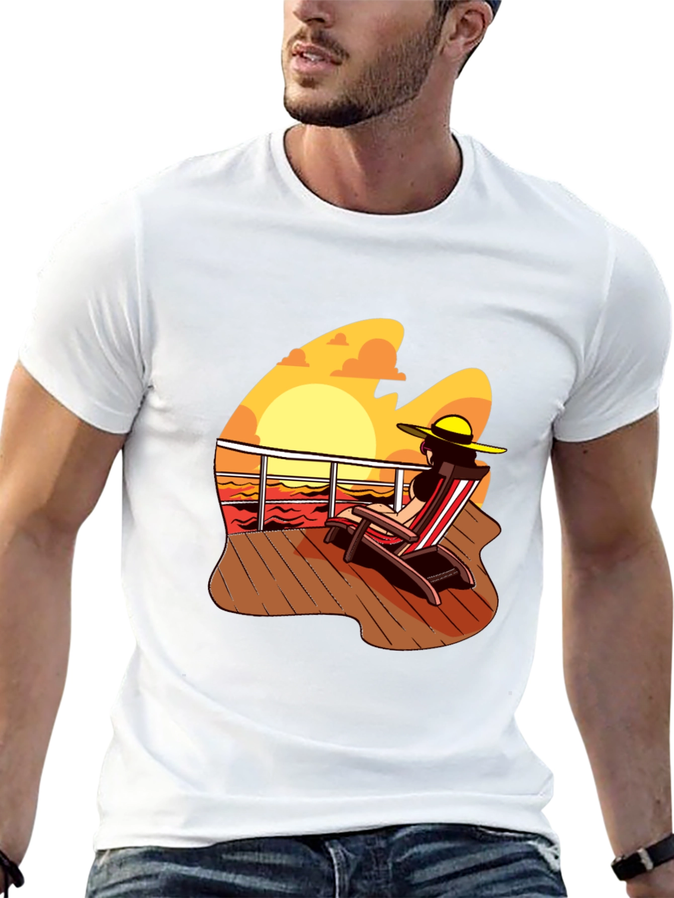 Sunset Deck Chair Graphic Tee