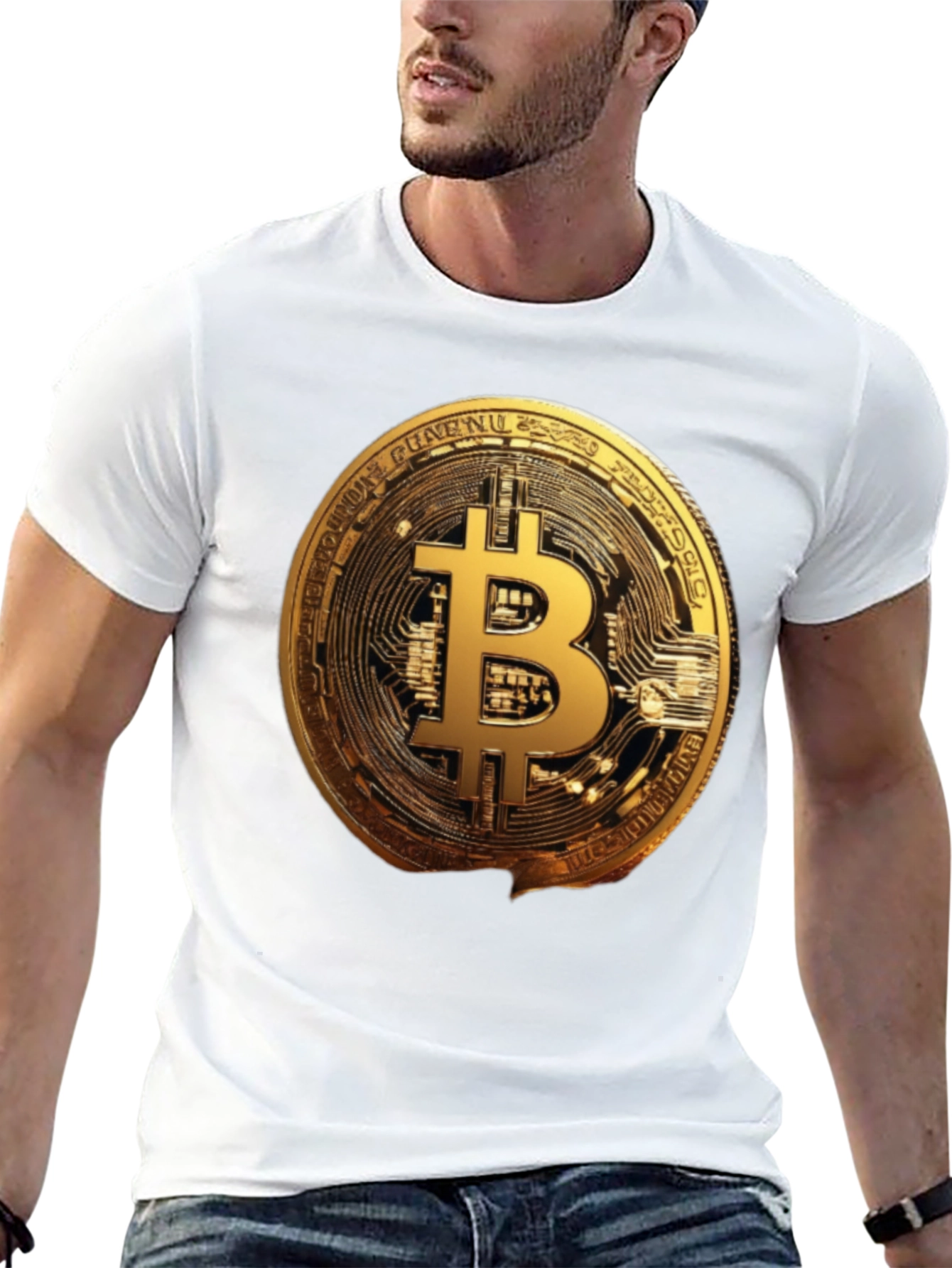 Bitcoin Crypto T-Shirt - Golden Coin Graphic Tee
