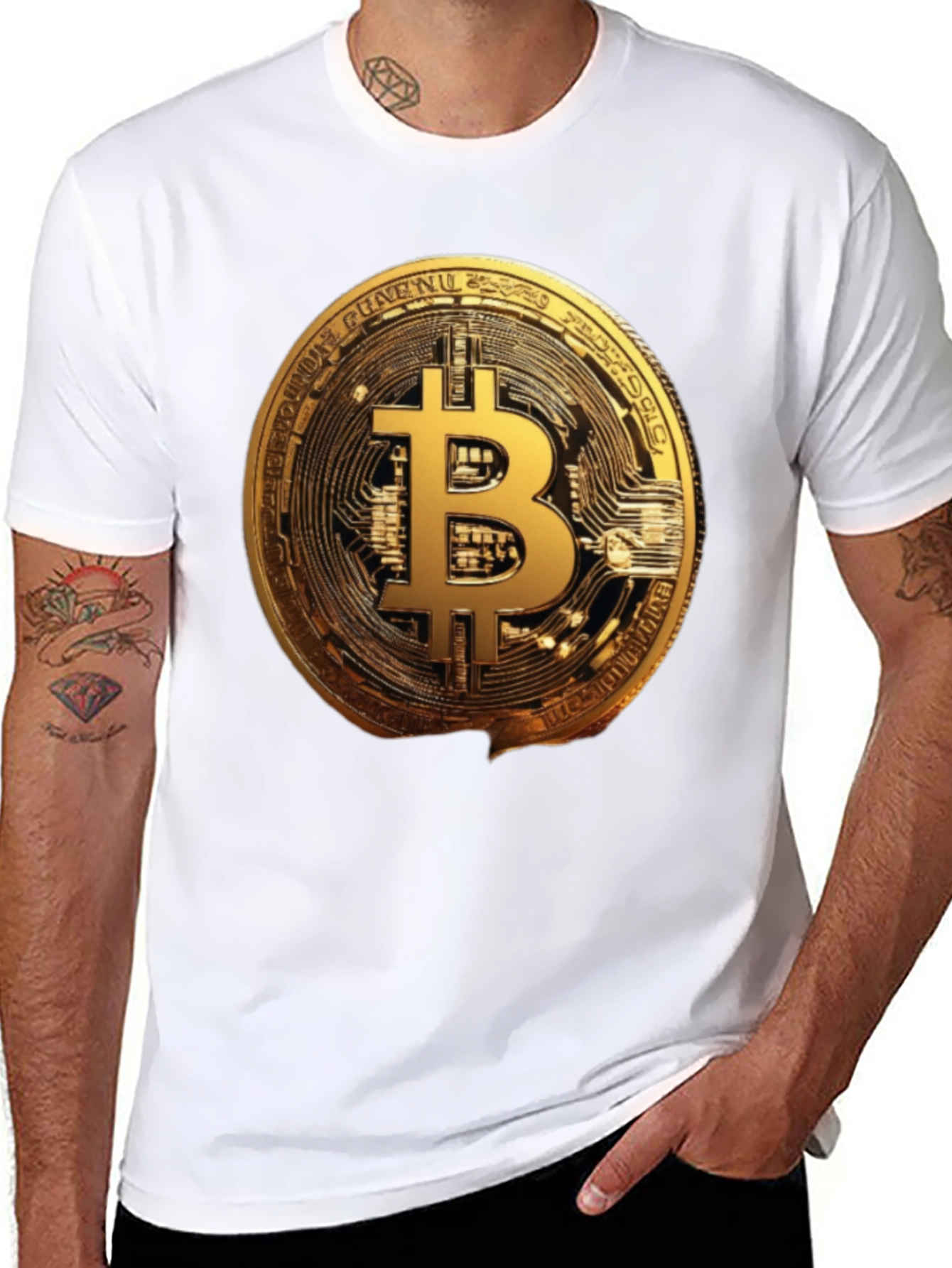 Bitcoin Crypto T-Shirt - Golden Coin Graphic Tee