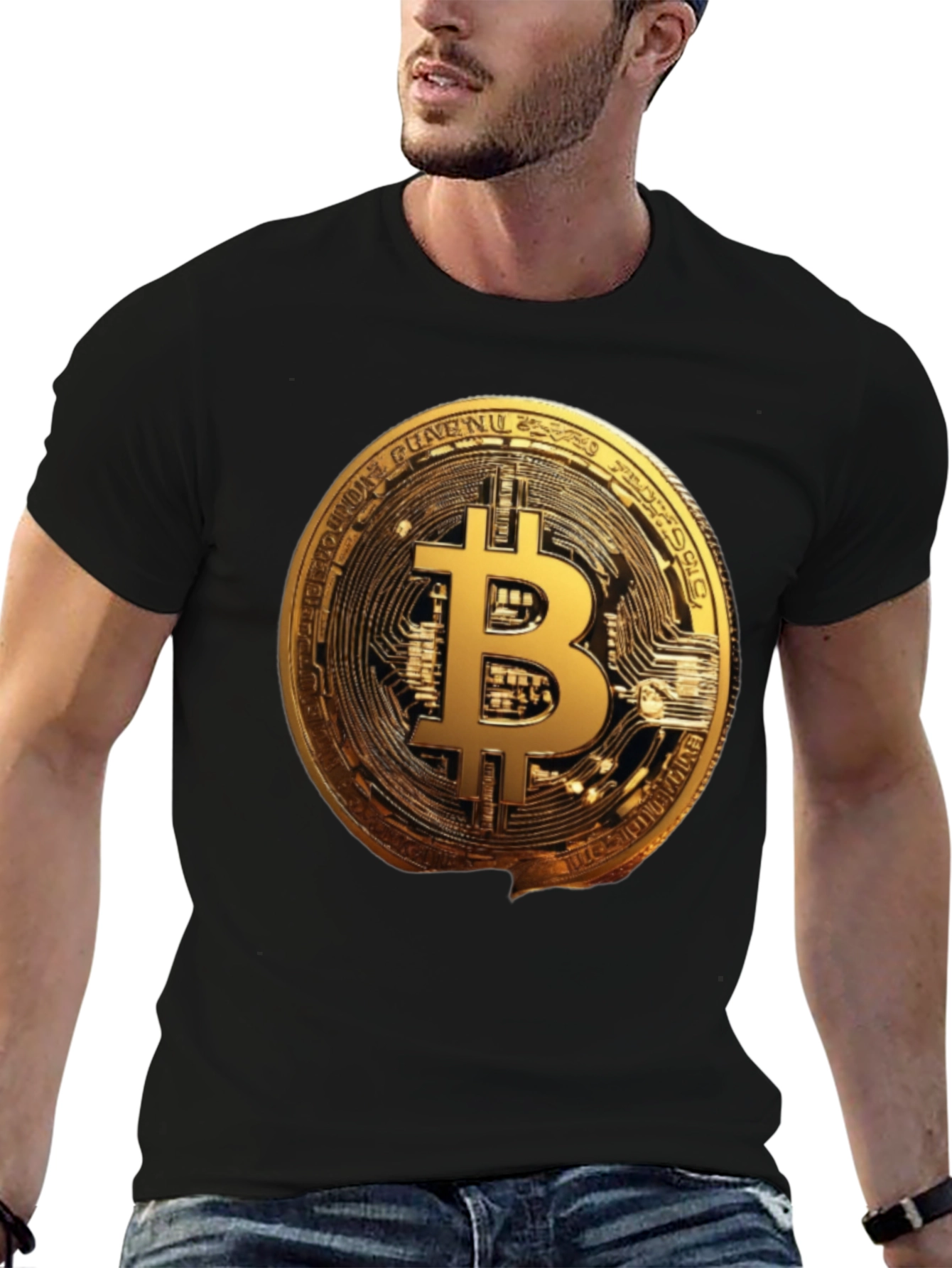 Bitcoin Crypto T-Shirt - Golden Coin Graphic Tee