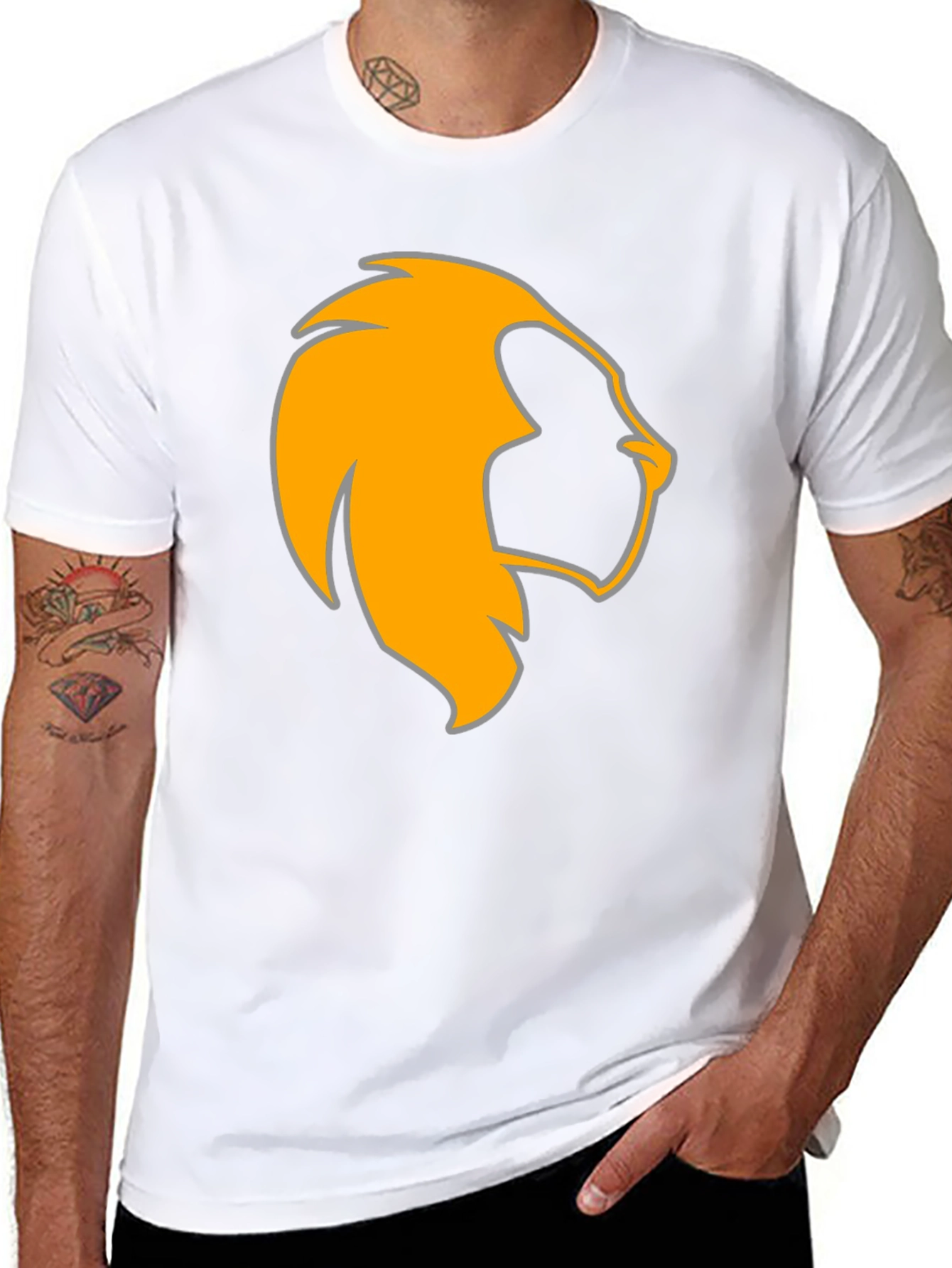 Lion Head Graphic Black Tee - Bold & Stylish