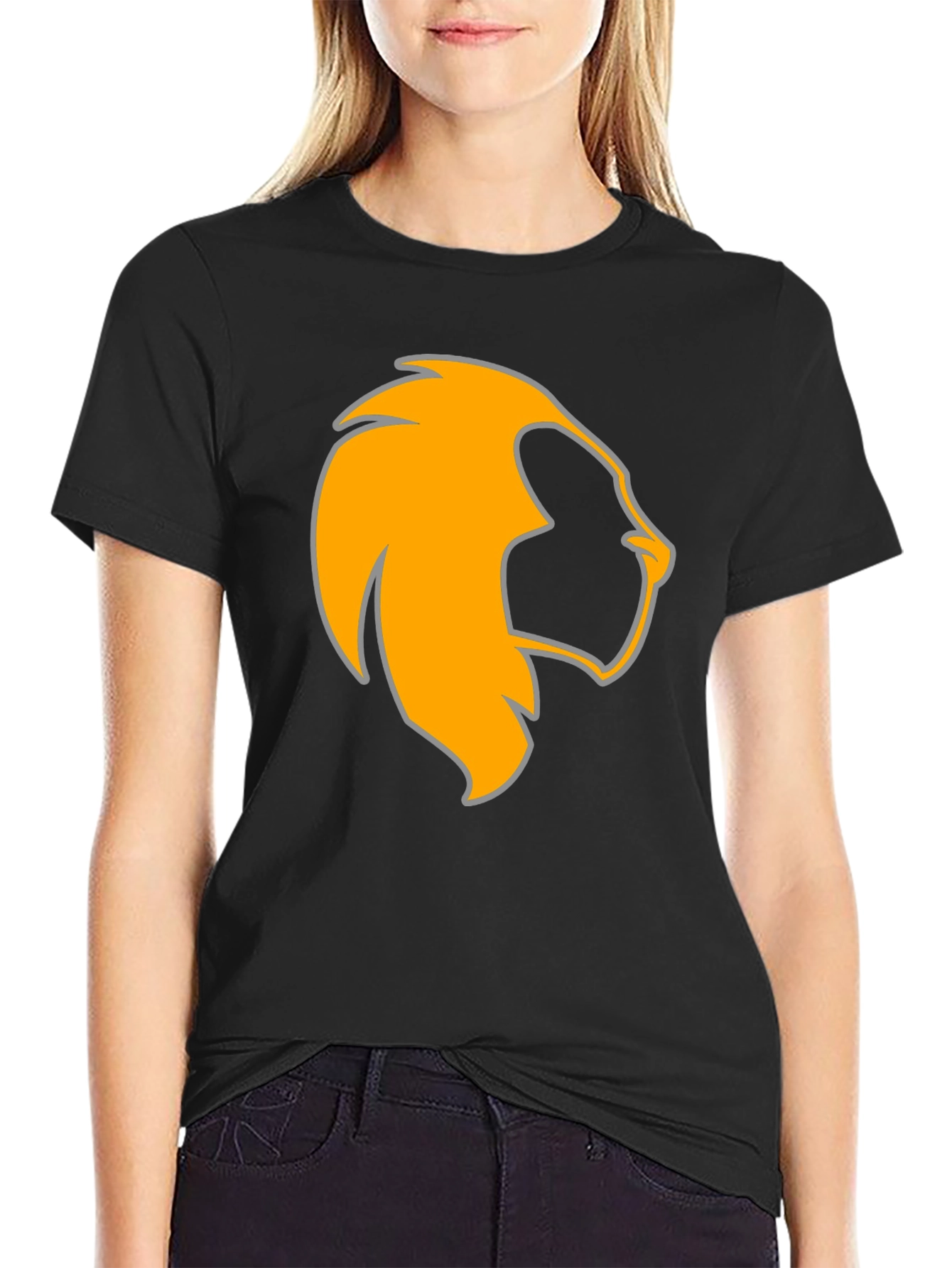 Lion Head Graphic Black Tee - Bold & Stylish