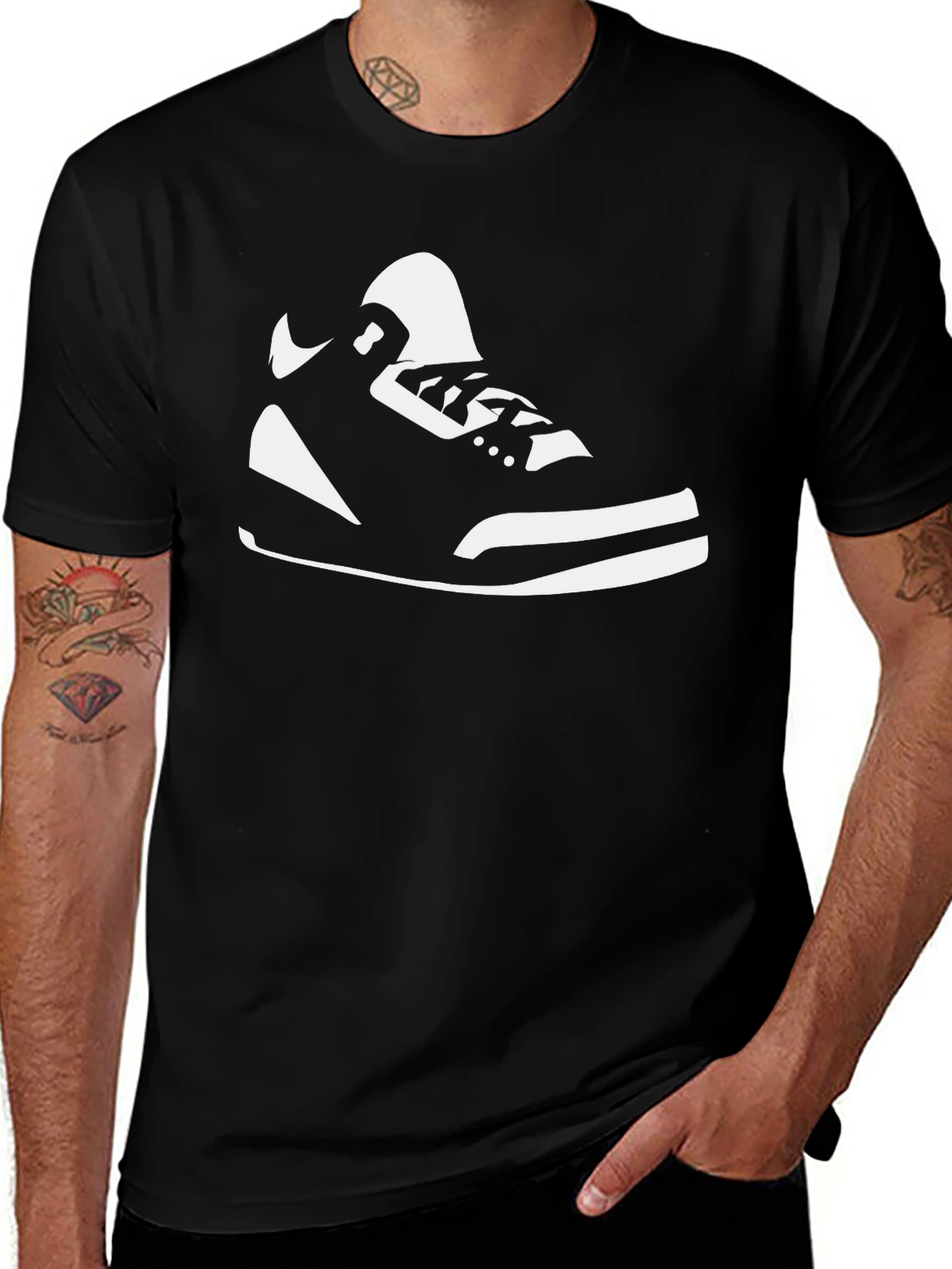 Sneaker Graphic Tee - Black Casual T-Shirt
