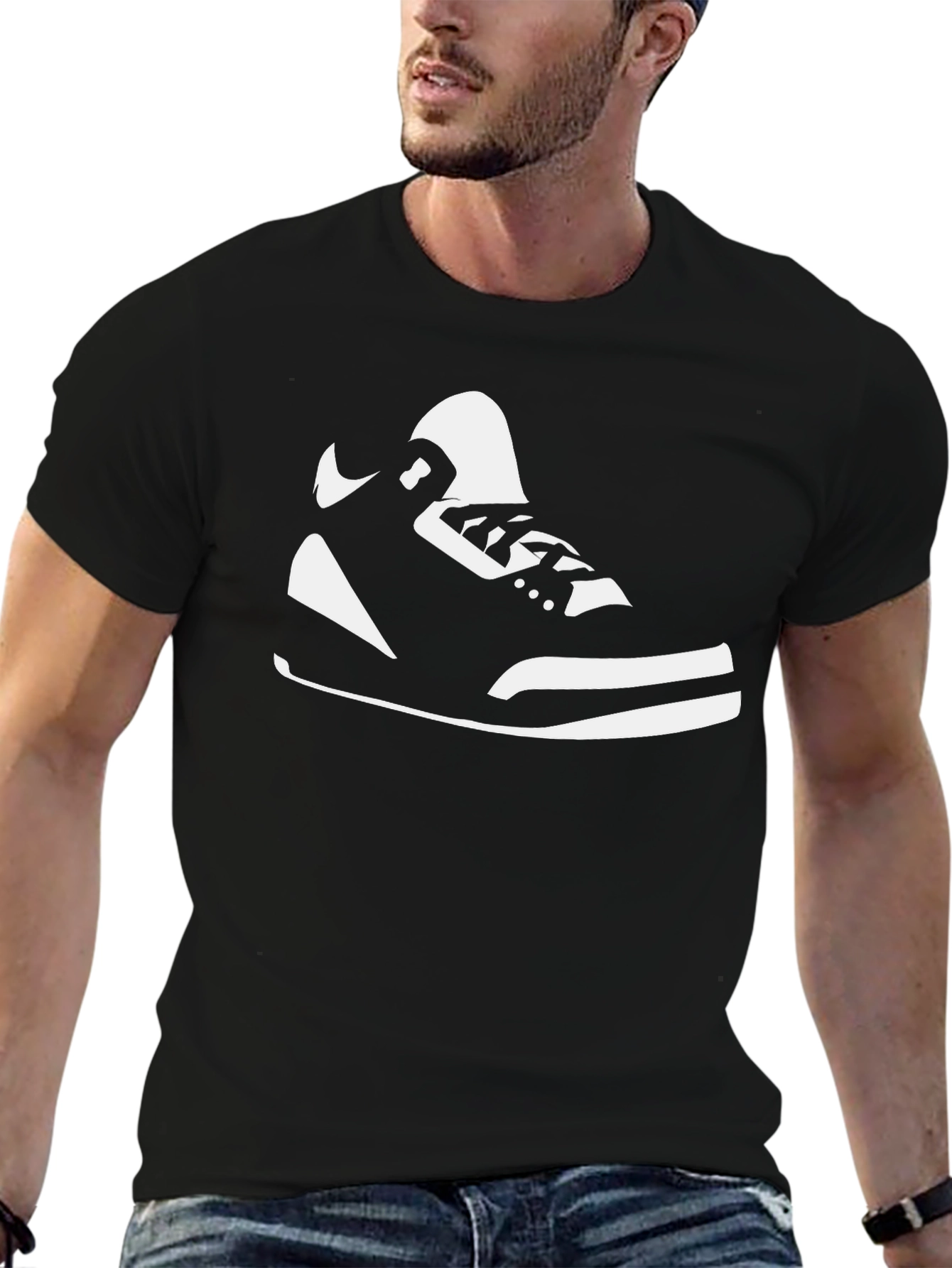 Sneaker Graphic Tee - Black Casual T-Shirt
