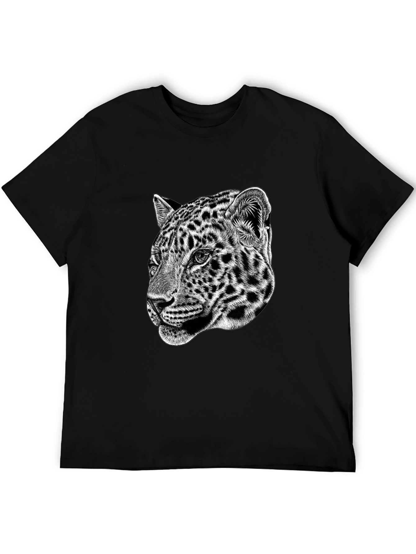 Leopard Graphic Print Black T-Shirt