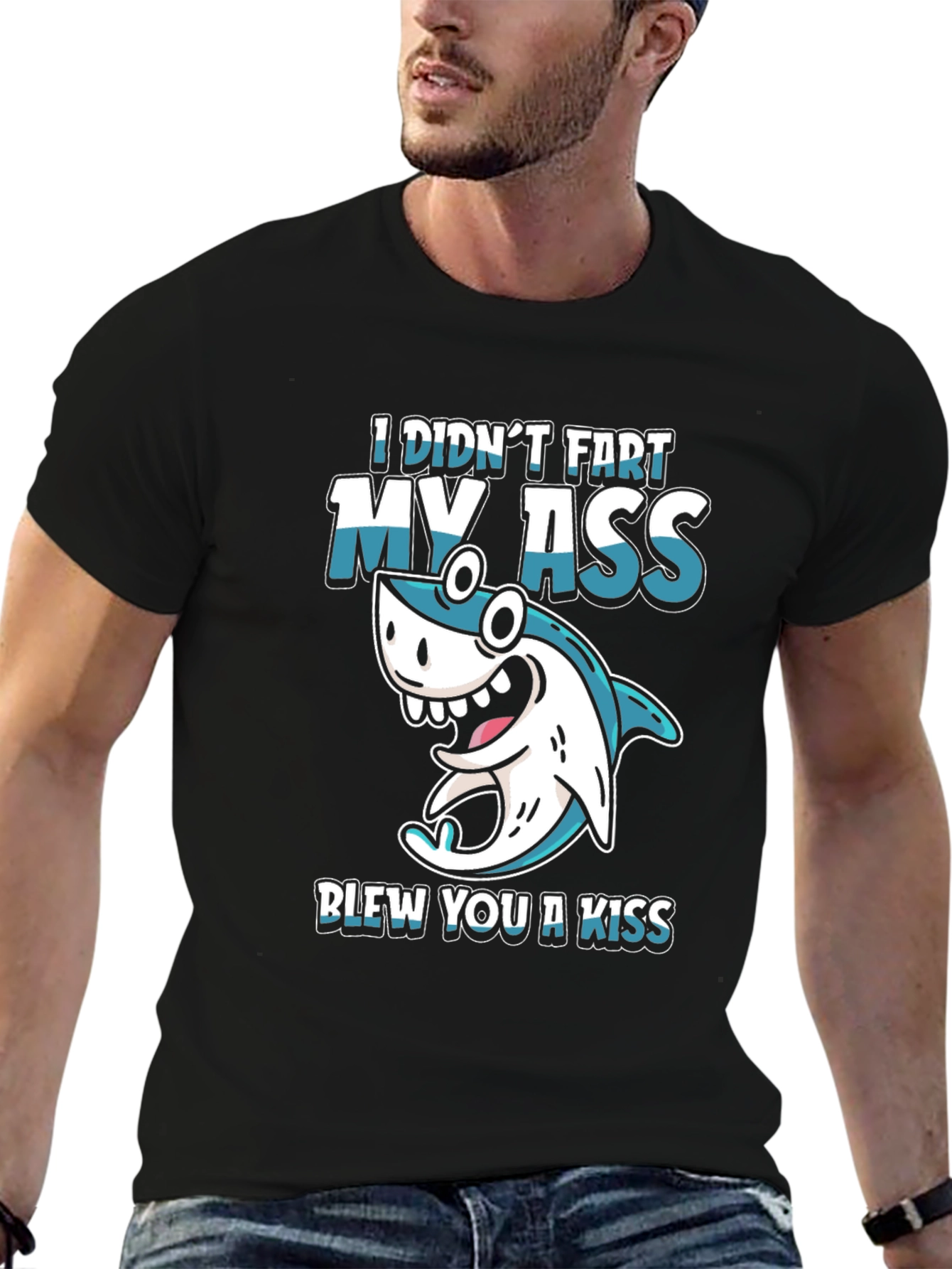 Funny Shark Fart Kiss T-Shirt - Humor Tee