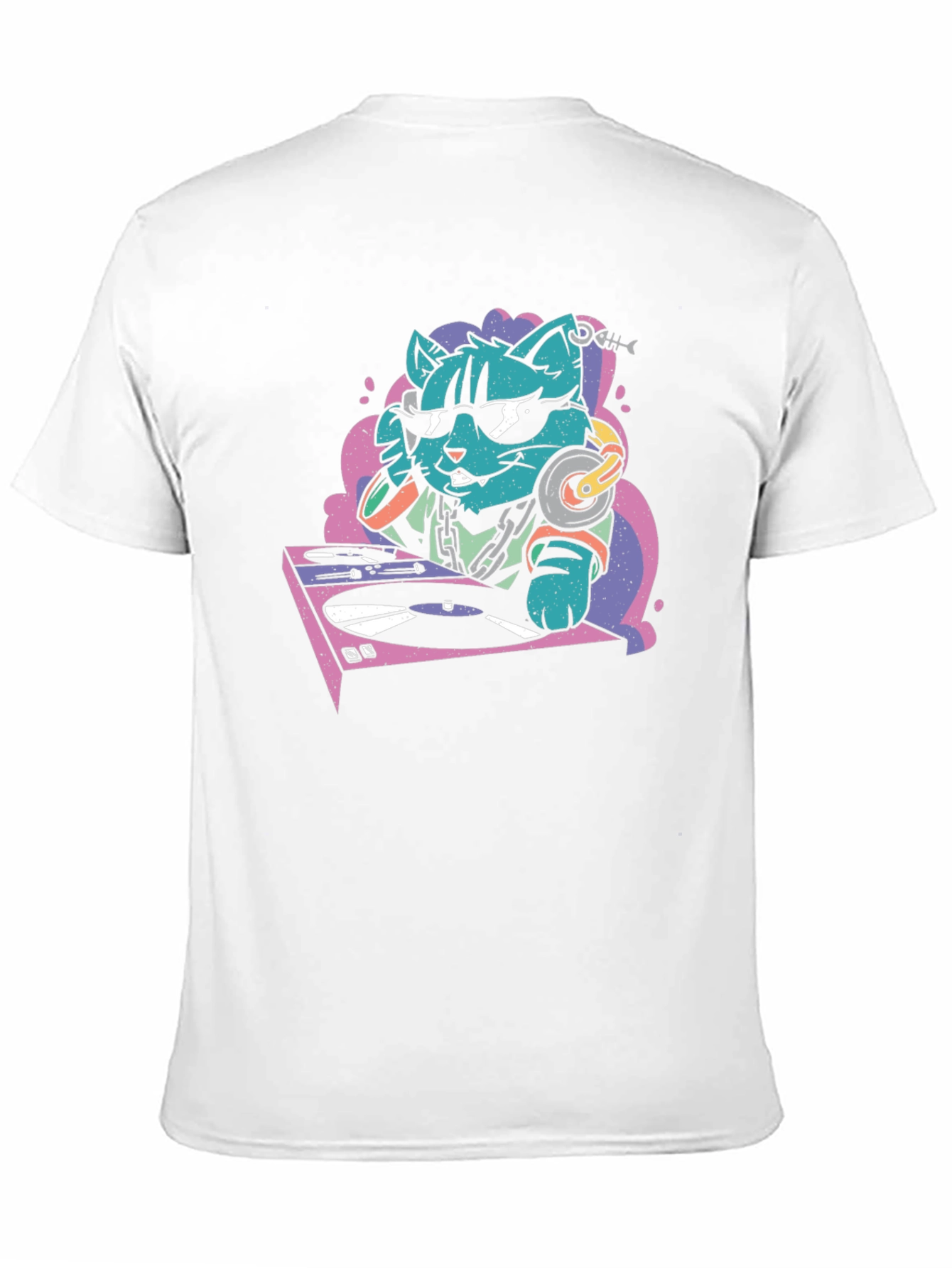 DJ Cat Graphic T-Shirt - Cool and Quirky Design
