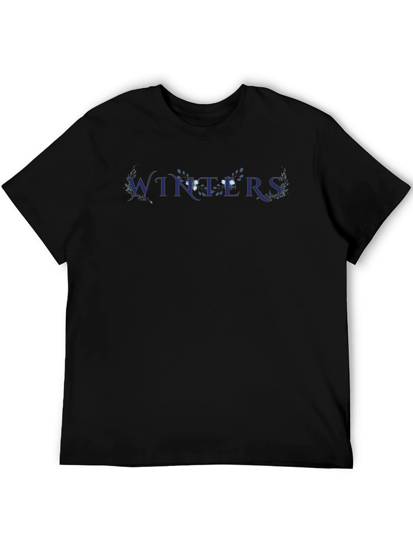 Winters Graphic T-Shirt - Dark Blue Print on Black