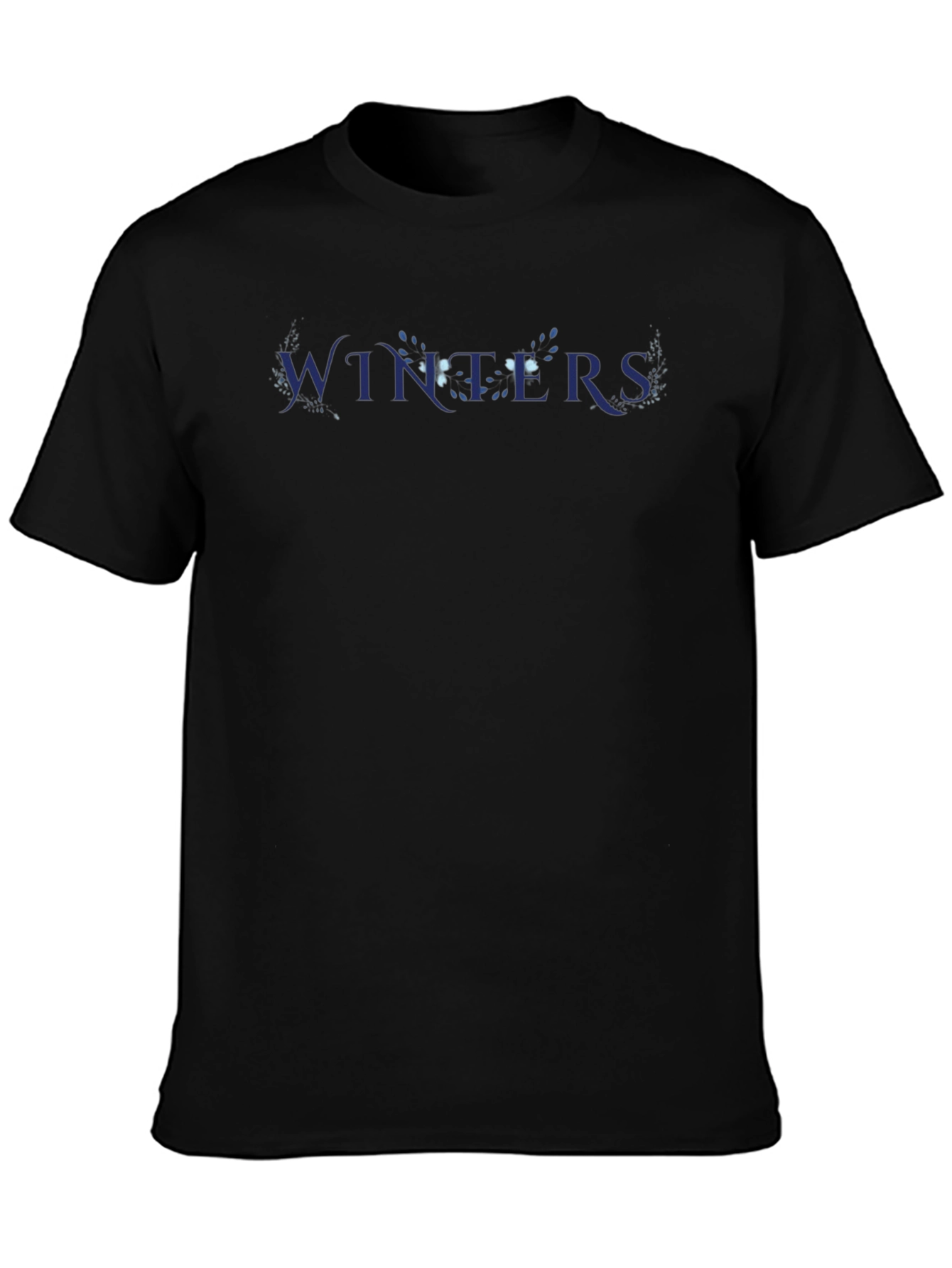 Winters Graphic T-Shirt - Dark Blue Print on Black