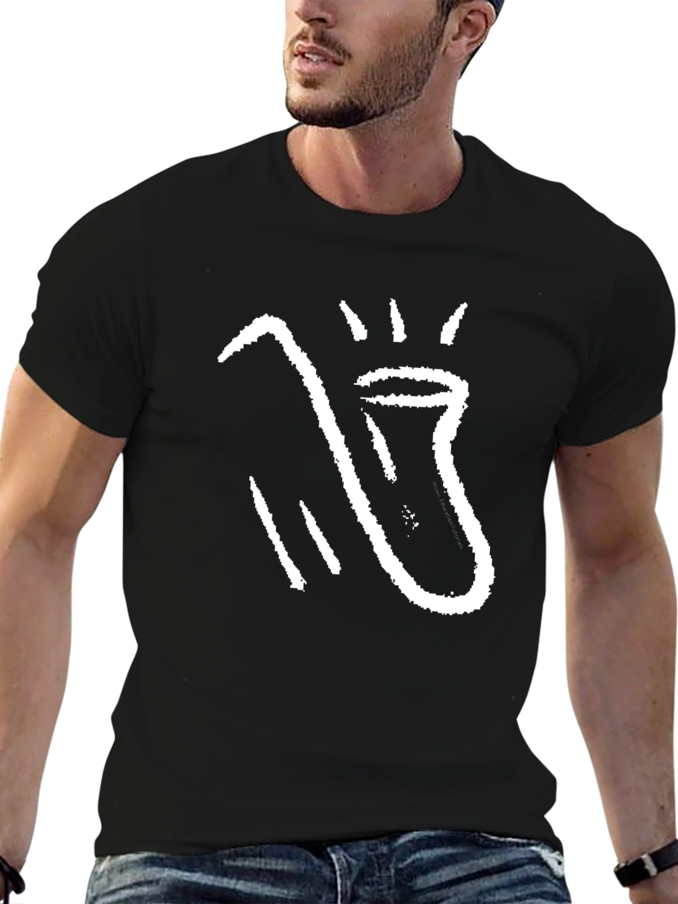 Abstract Graphic Black T-Shirt for Men