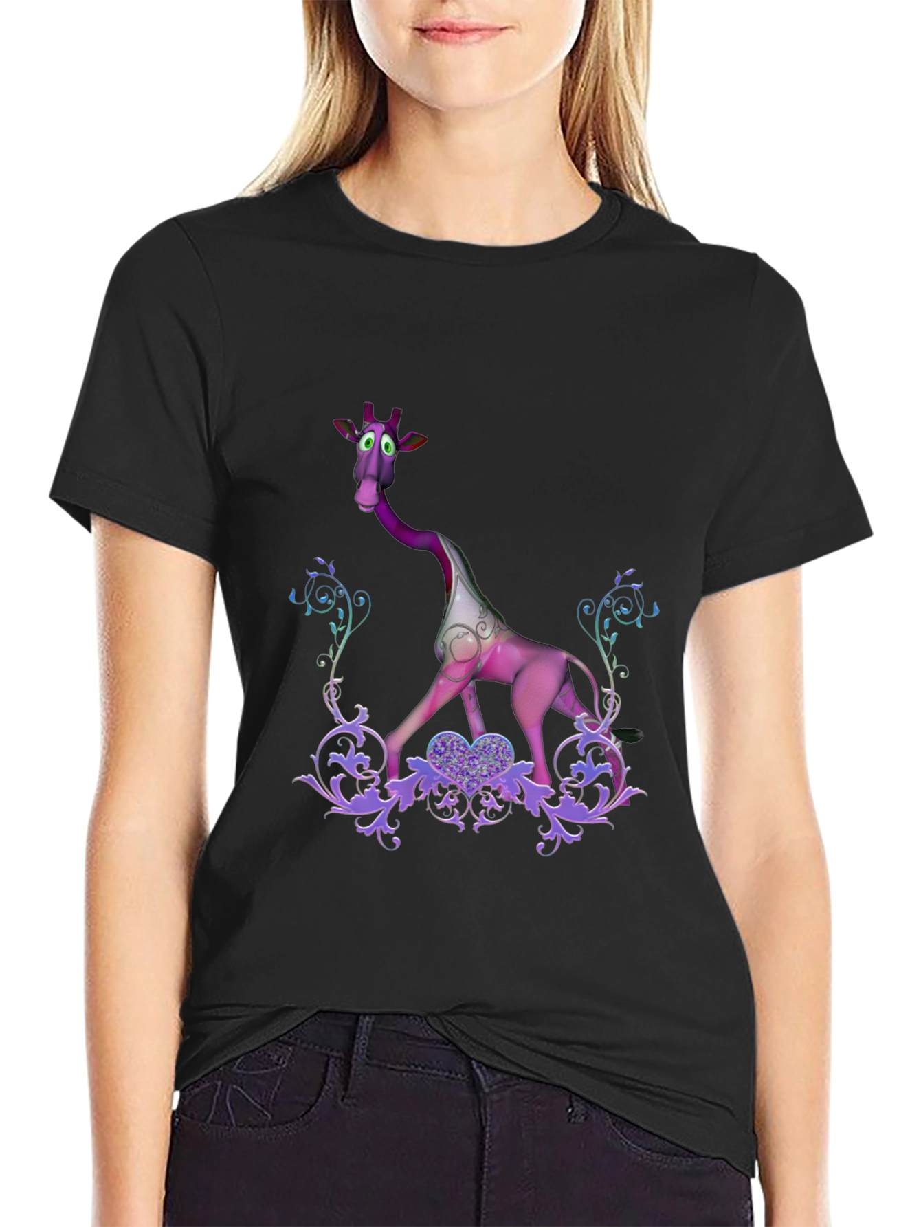 Purple Giraffe Graphic Tee