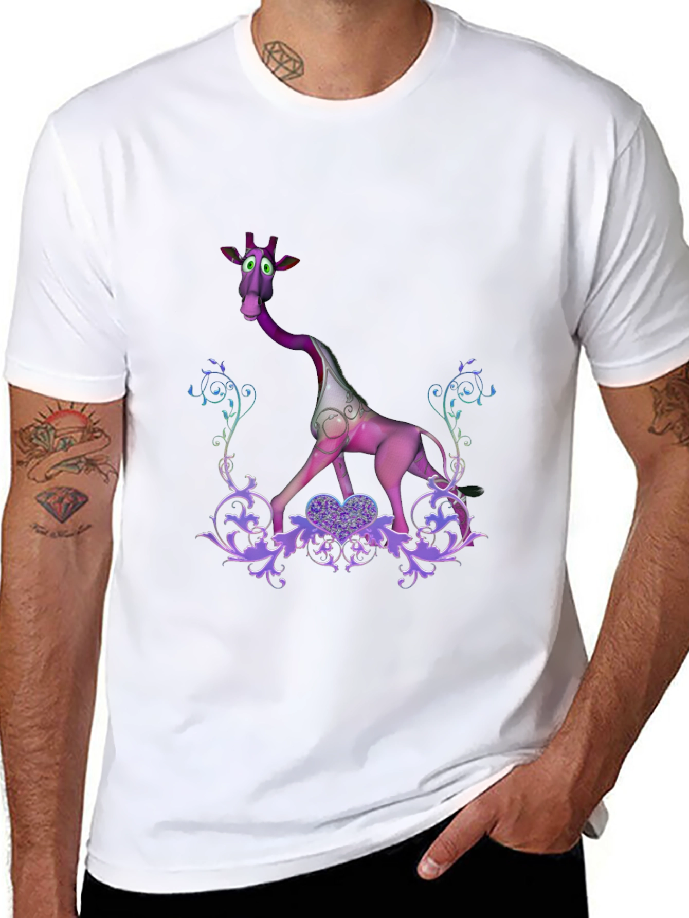 Purple Giraffe Graphic Tee