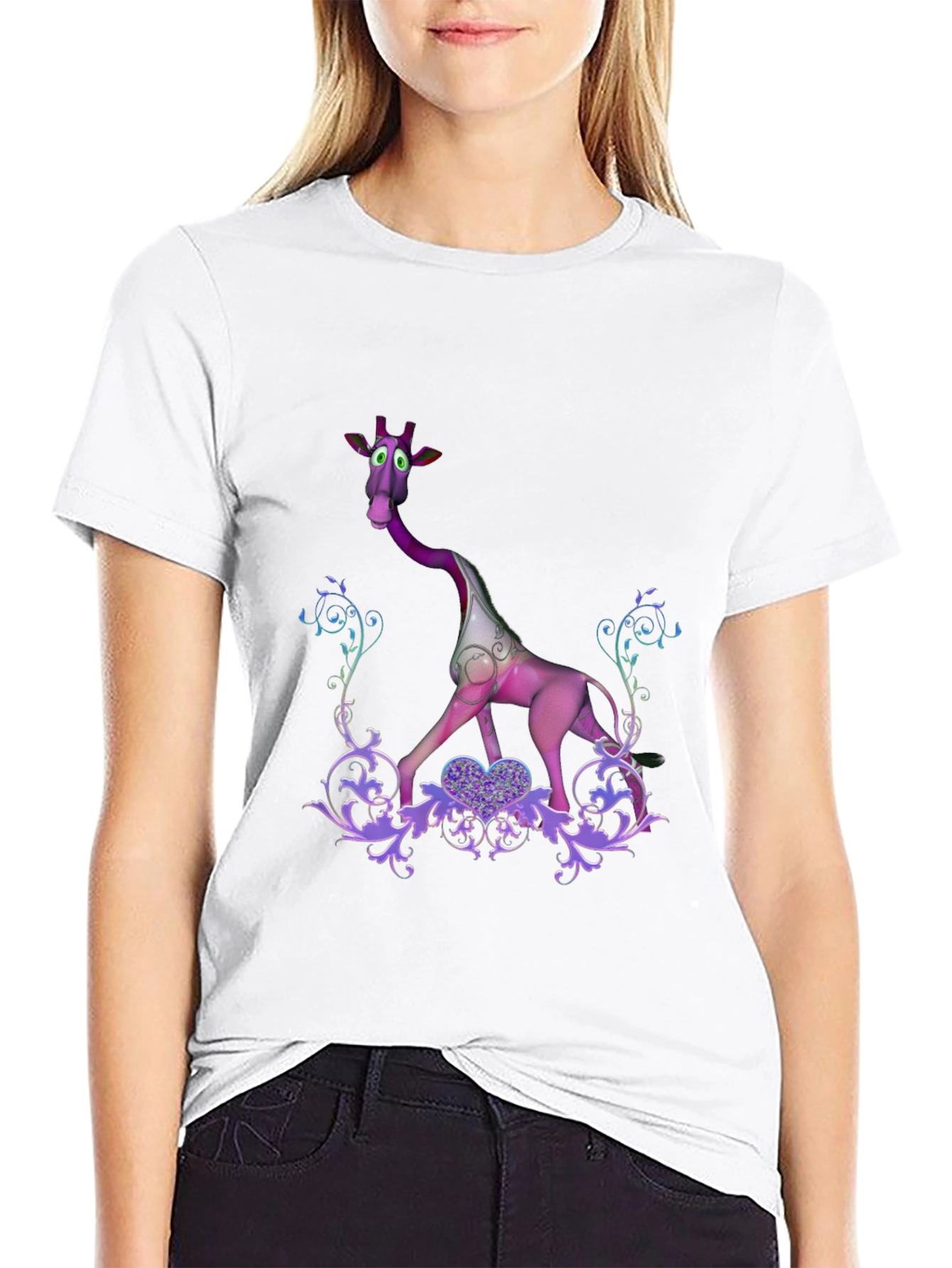Purple Giraffe Graphic Tee