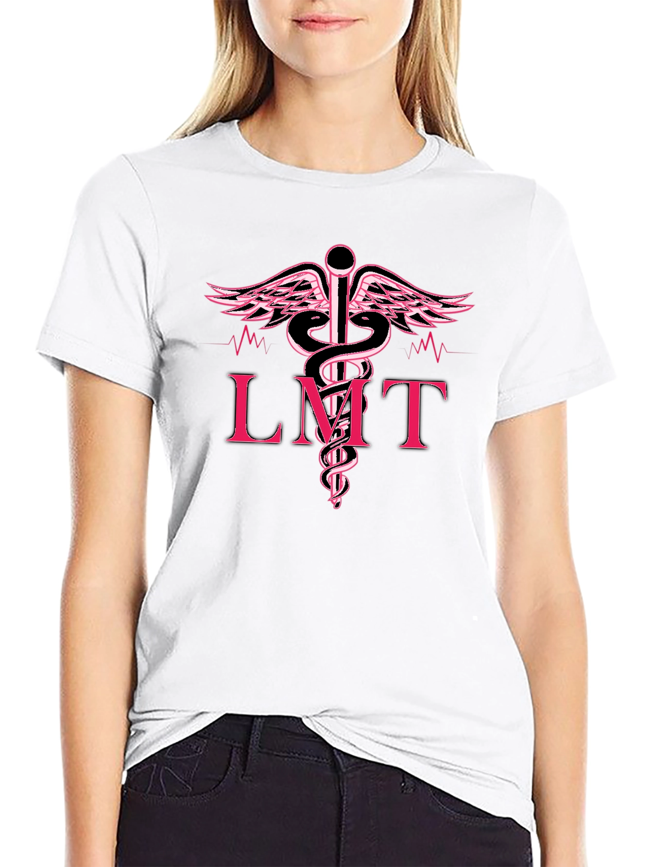 LMT Caduceus Black T-Shirt - Medical Professional Tee