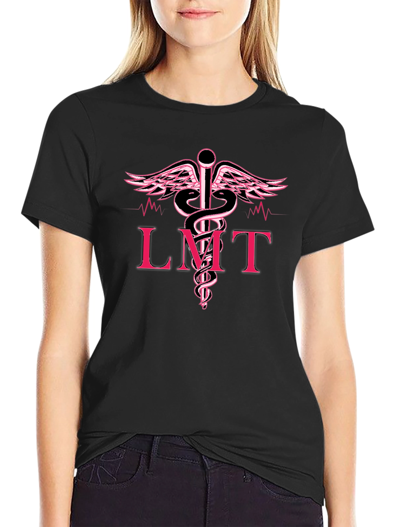 LMT Caduceus Black T-Shirt - Medical Professional Tee