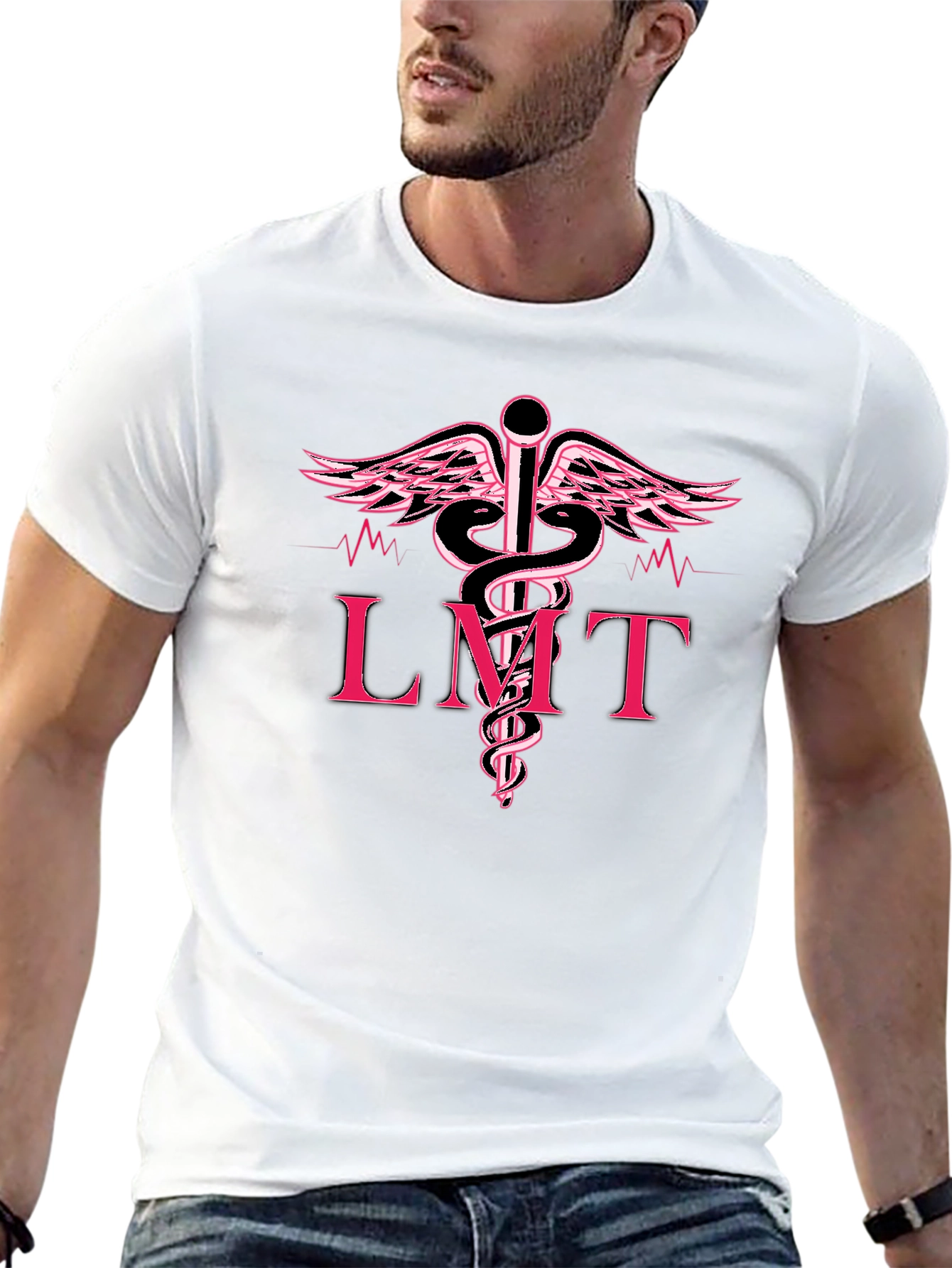 LMT Caduceus Black T-Shirt - Medical Professional Tee