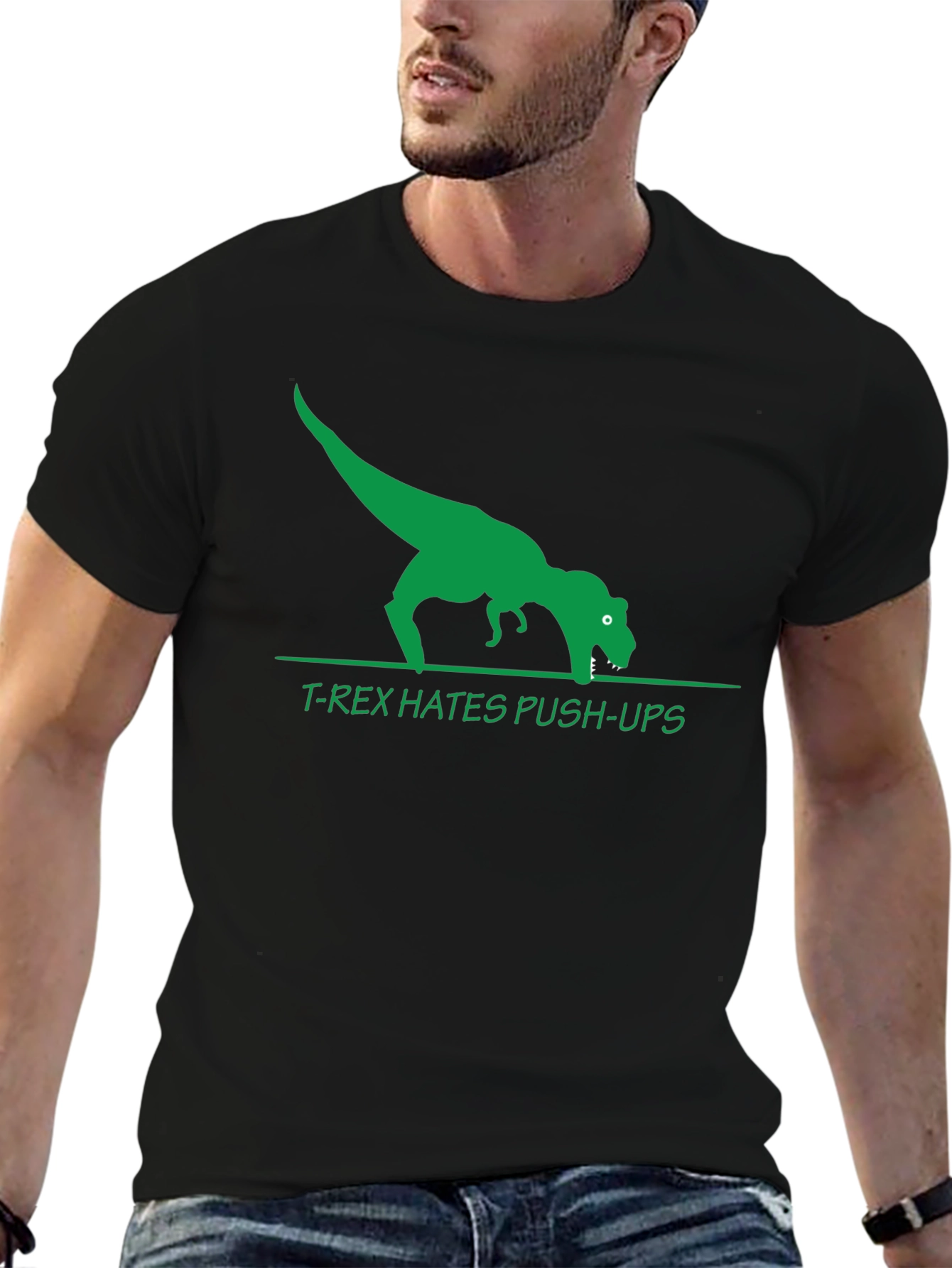 T-Rex Hates Push-Ups Graphic T-Shirt