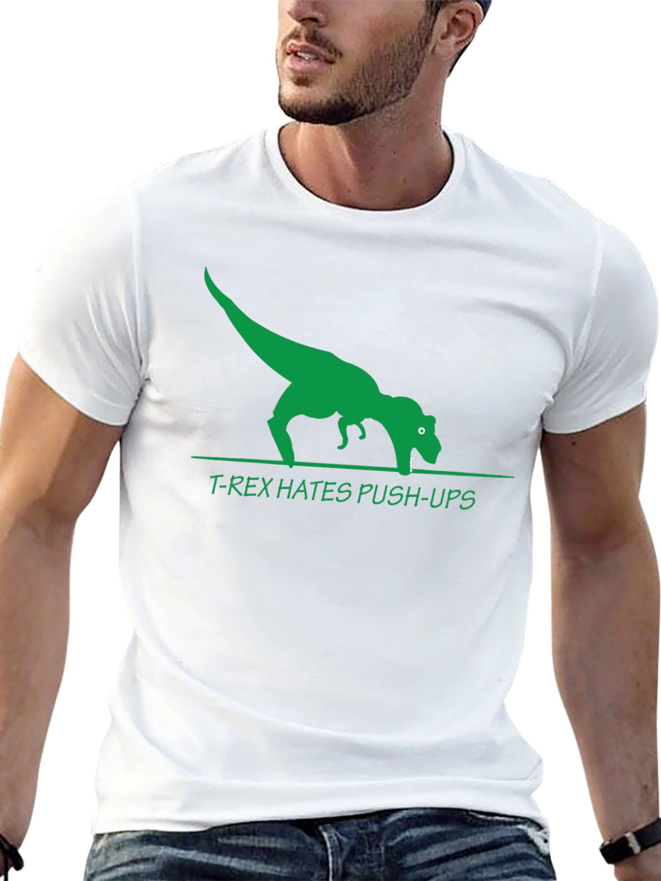 T-Rex Hates Push-Ups Graphic T-Shirt