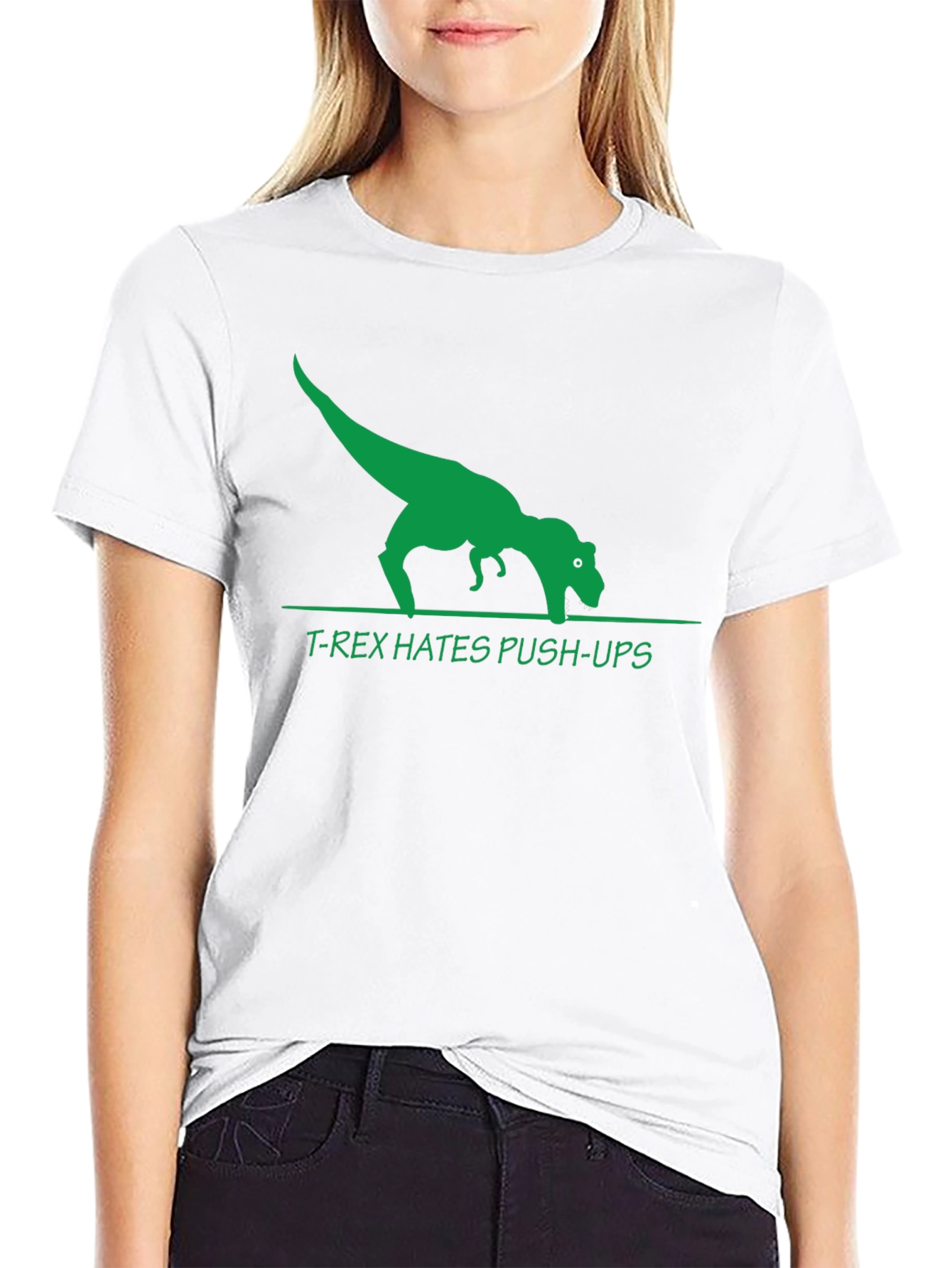 T-Rex Hates Push-Ups Graphic T-Shirt