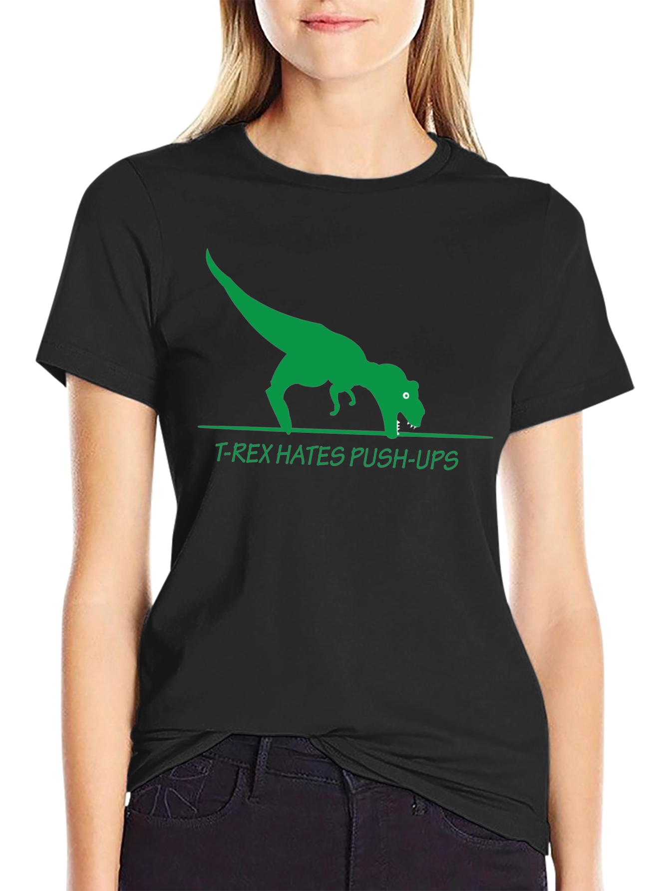 T-Rex Hates Push-Ups Graphic T-Shirt