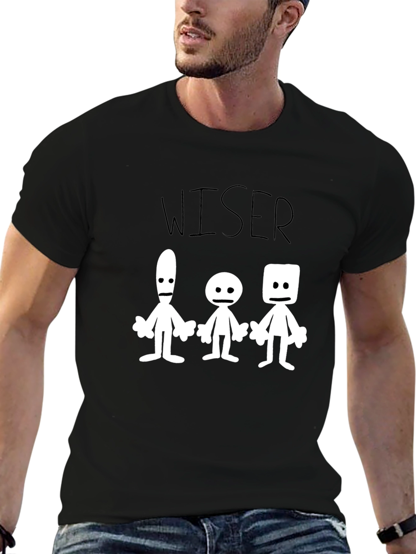 Wiser T-Shirt Graphic Print Black Crew Neck