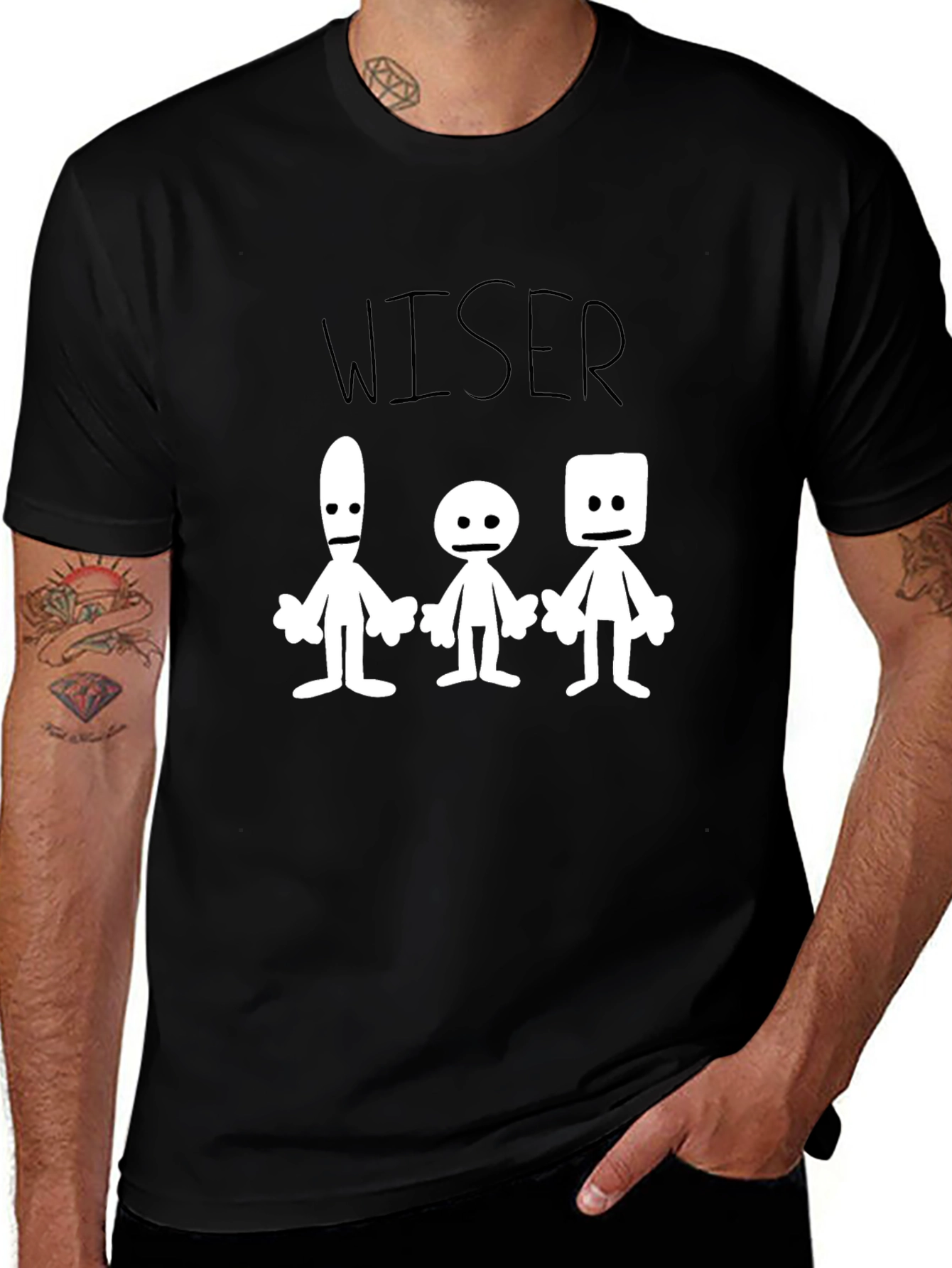 Wiser T-Shirt Graphic Print Black Crew Neck