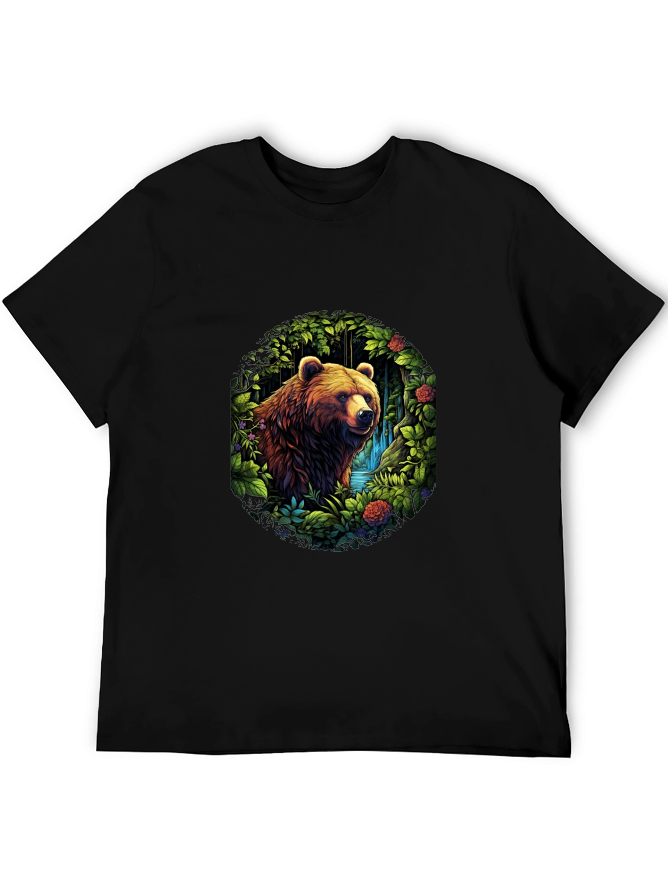 Bear in Forest T-Shirt - Nature Inspired Design
