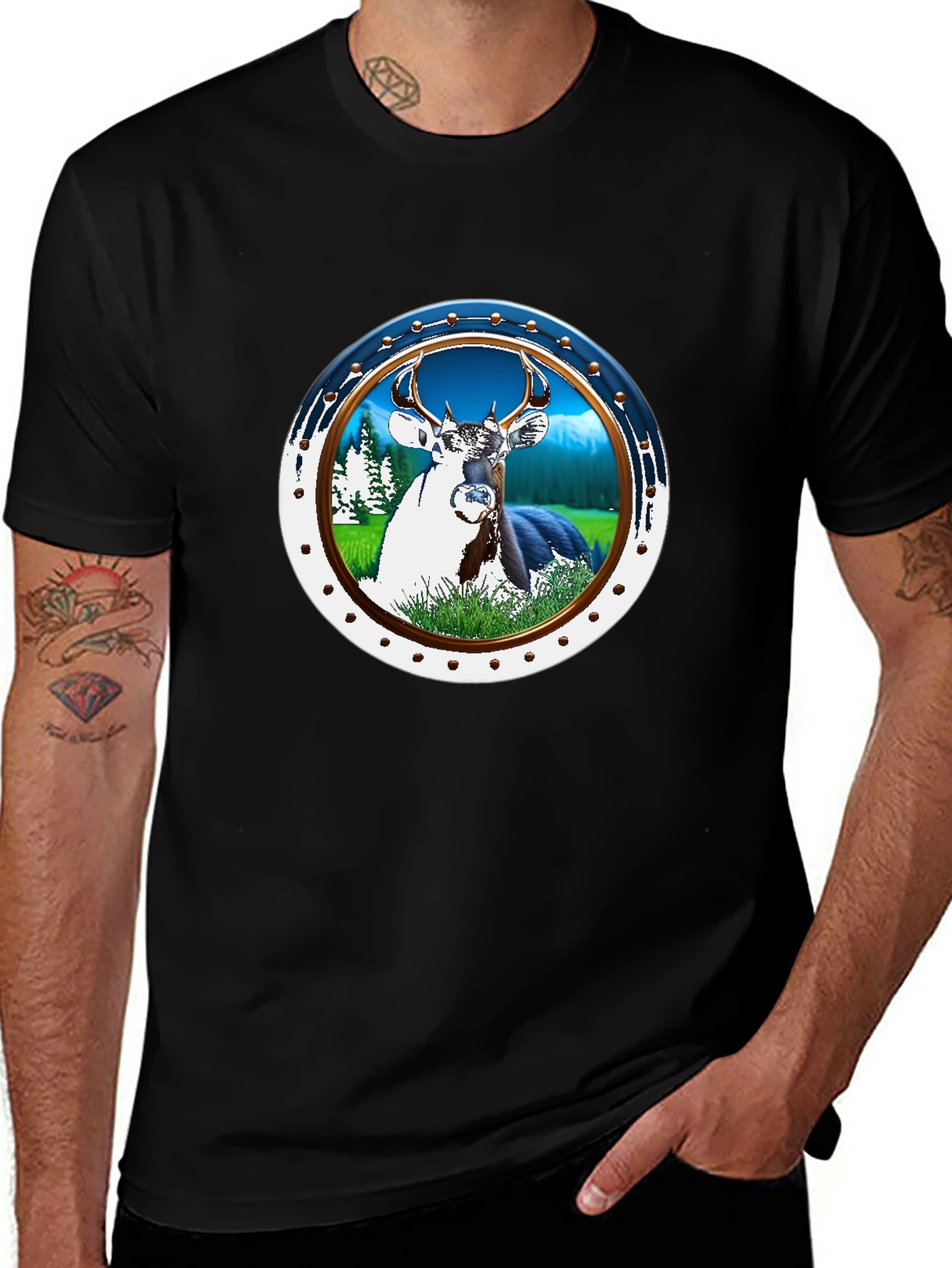 Deer Graphic T-Shirt - Nature Scene Tee