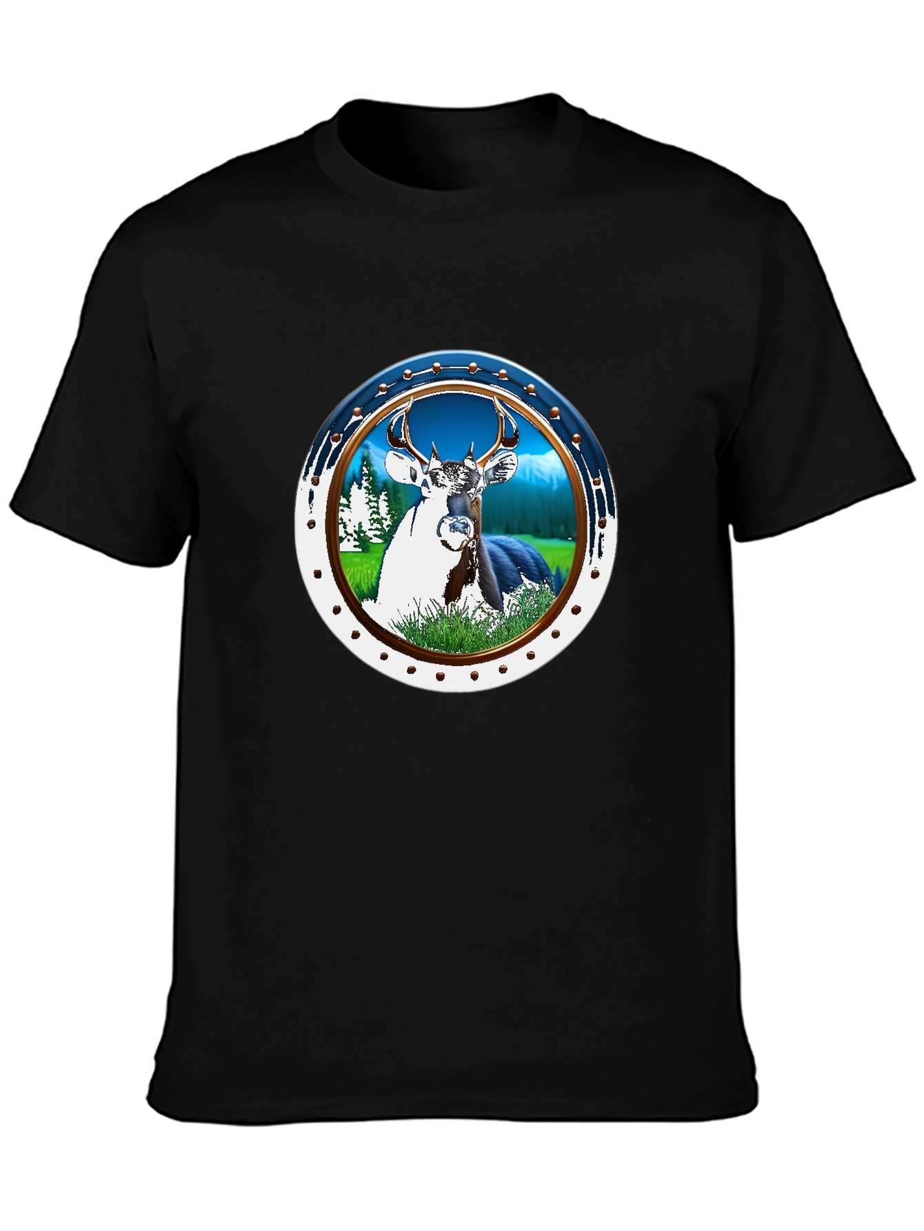 Deer Graphic T-Shirt - Nature Scene Tee
