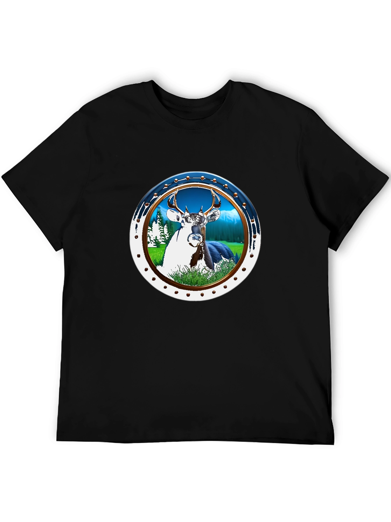 Deer Graphic T-Shirt - Nature Scene Tee
