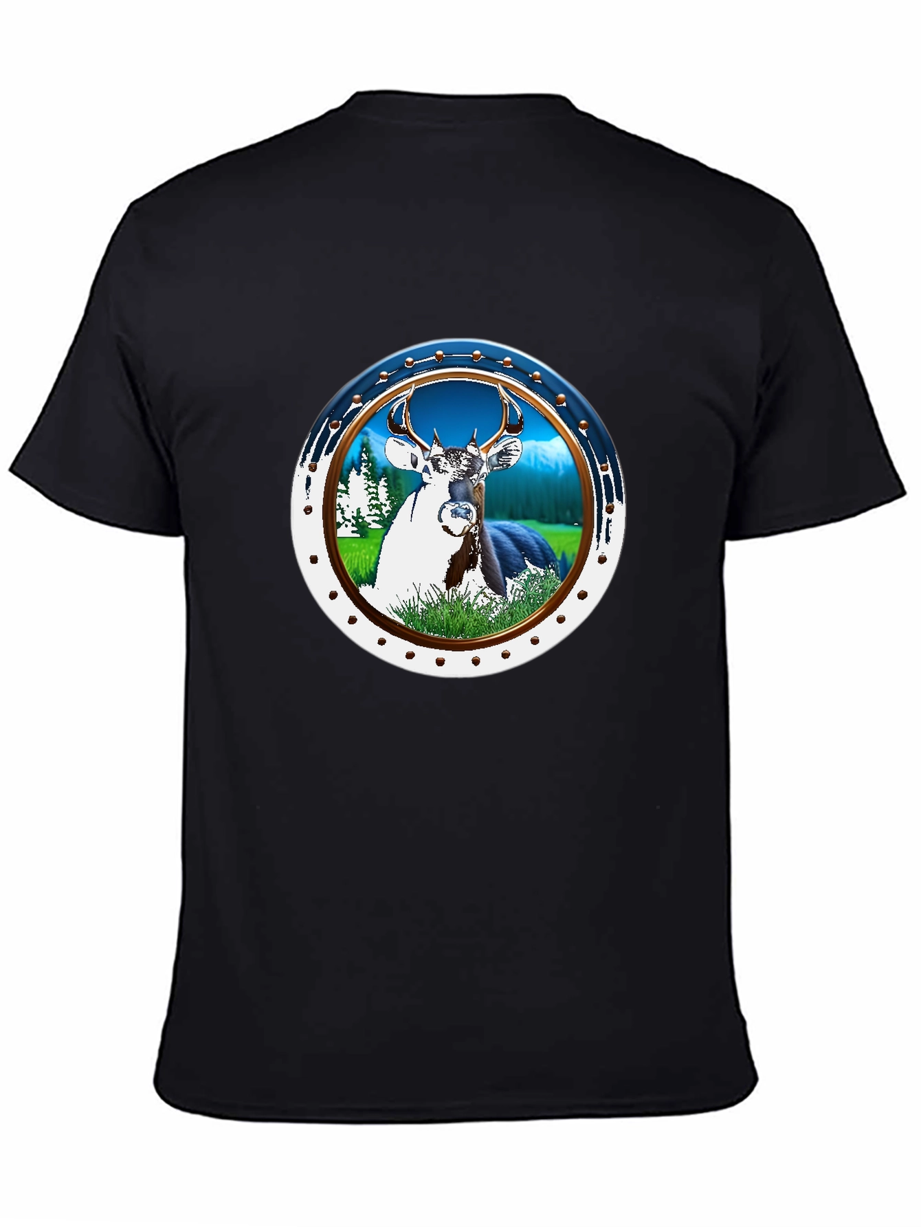 Deer Graphic T-Shirt - Nature Scene Tee