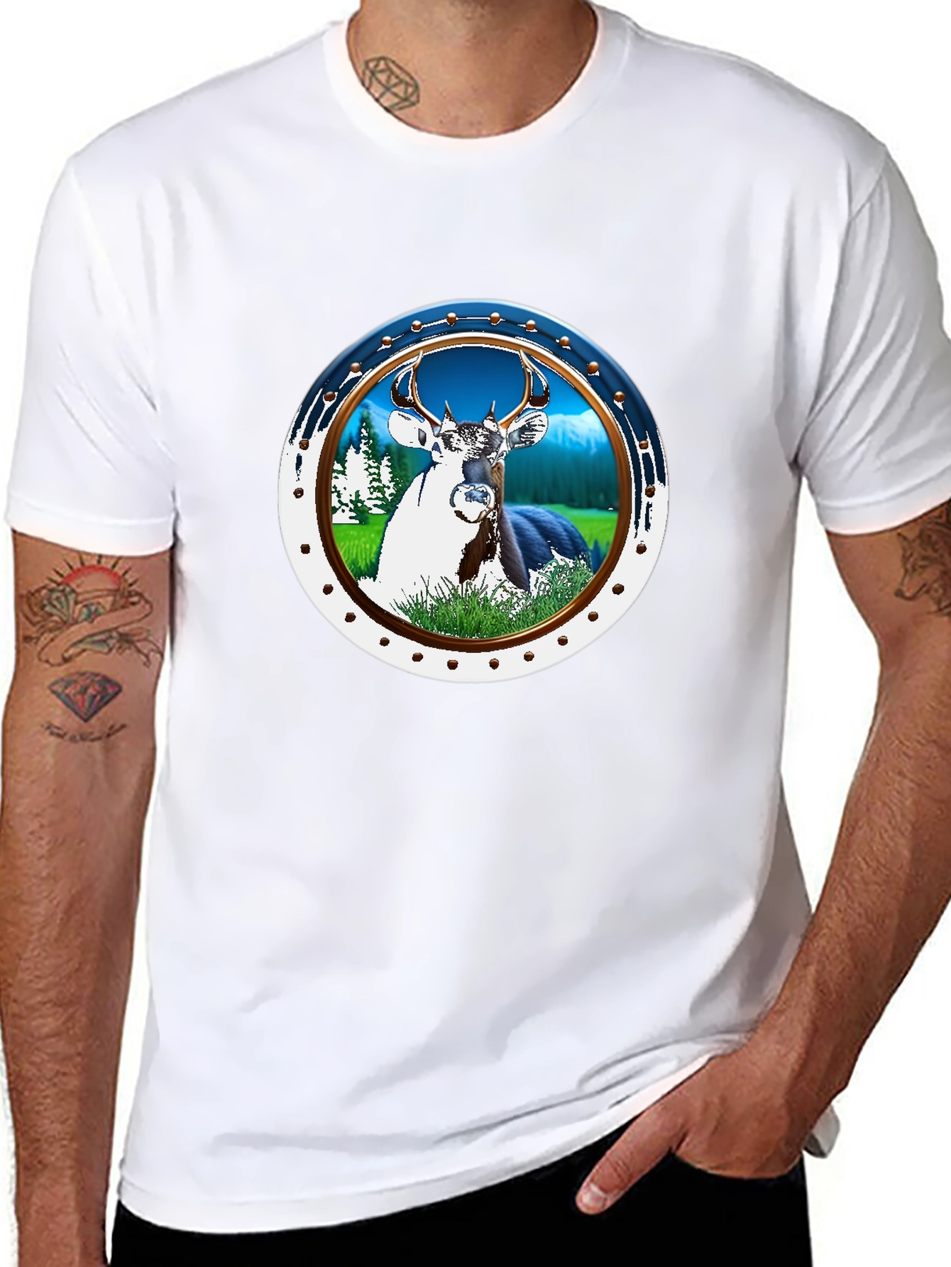 Deer Graphic T-Shirt - Nature Scene Tee