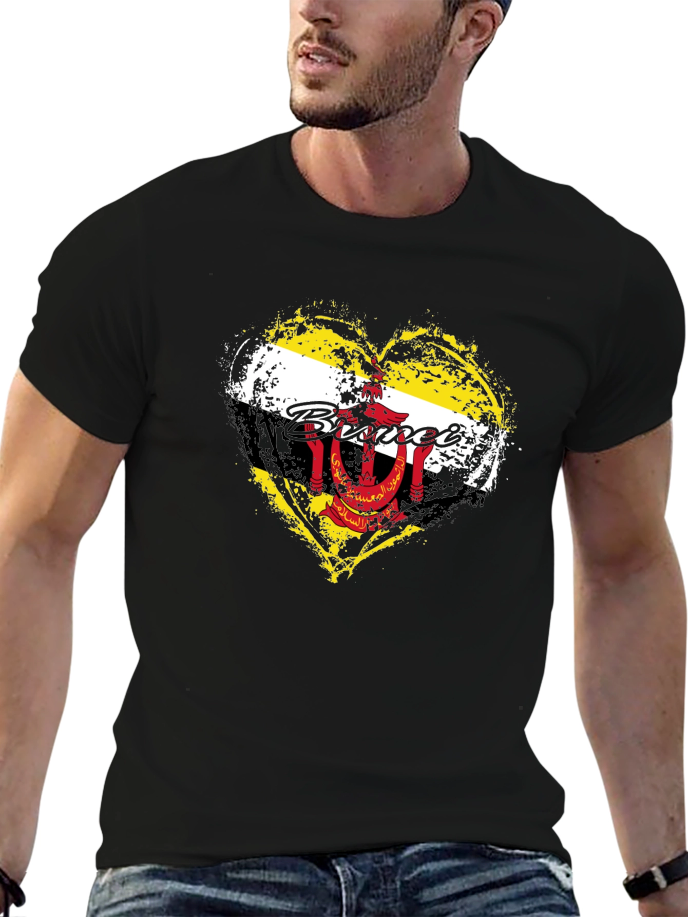Brunei Flag Heart T-Shirt