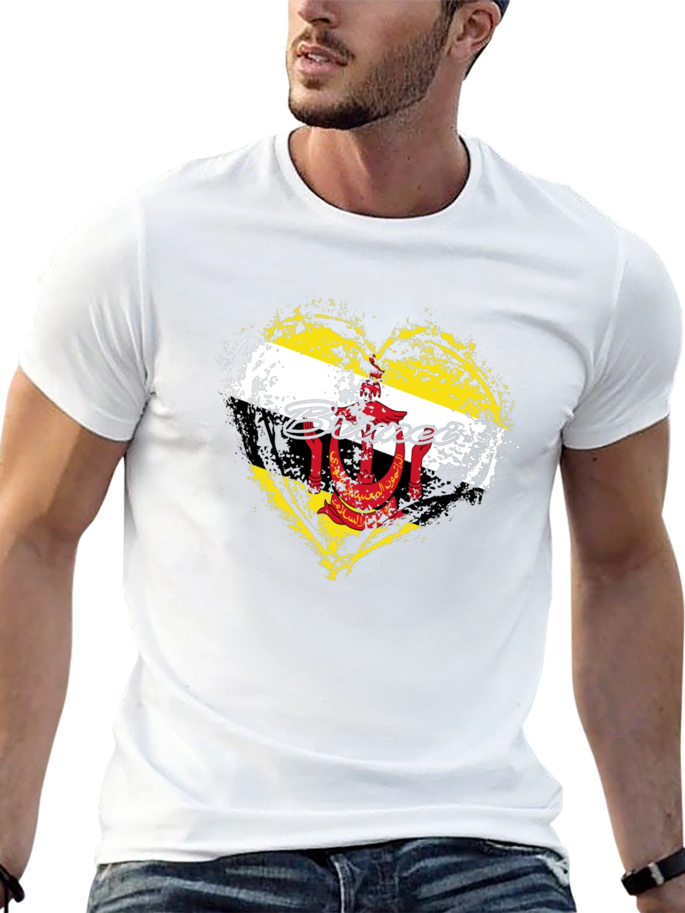 Brunei Flag Heart T-Shirt