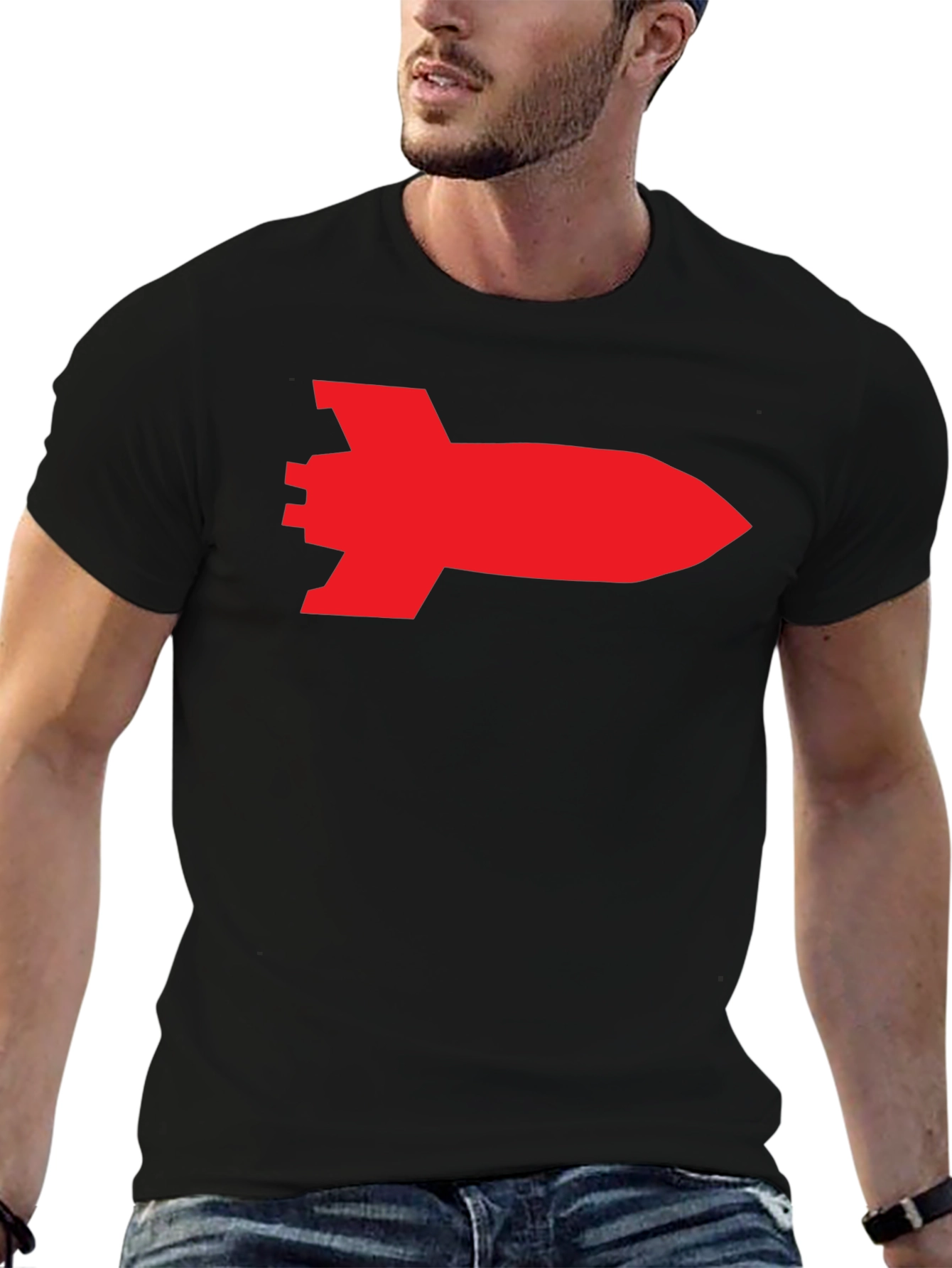 Red Rocket Graphic T-Shirt - Classic Style