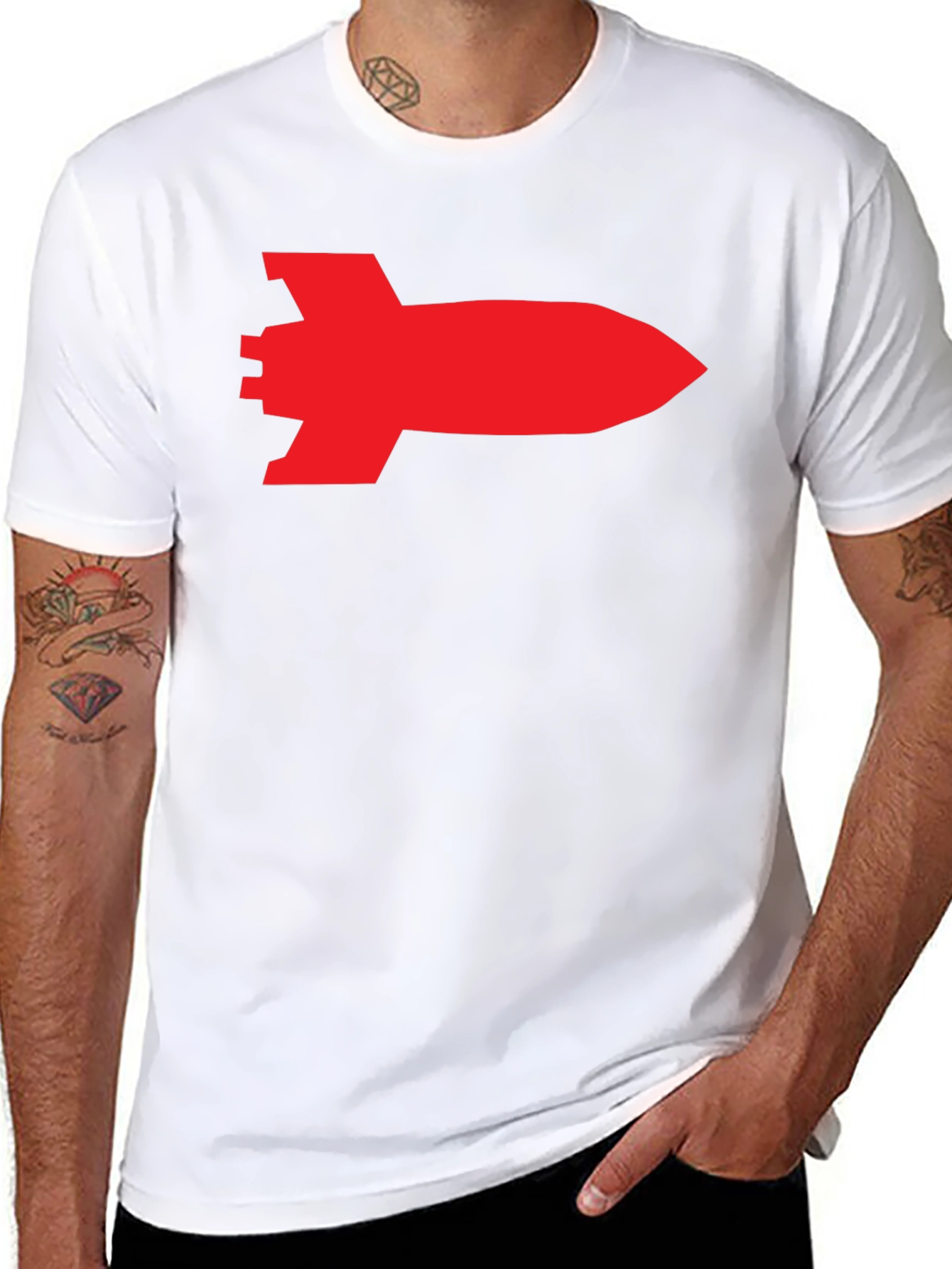 Red Rocket Graphic T-Shirt - Classic Style