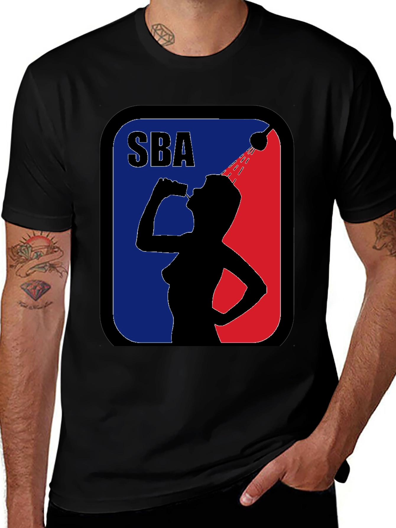 SBA Funny Parody Black Graphic T-Shirt