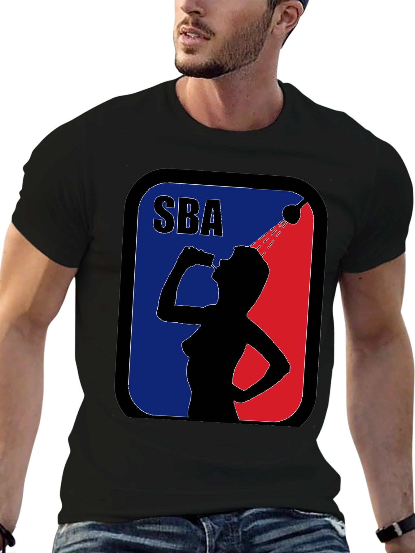 SBA Funny Parody Black Graphic T-Shirt