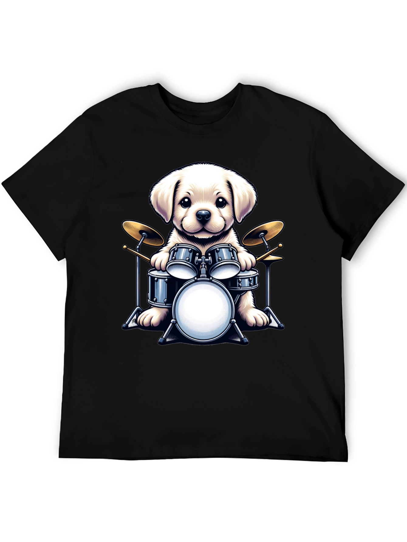 Dog Drummer T-Shirt - Cute Puppy Musician