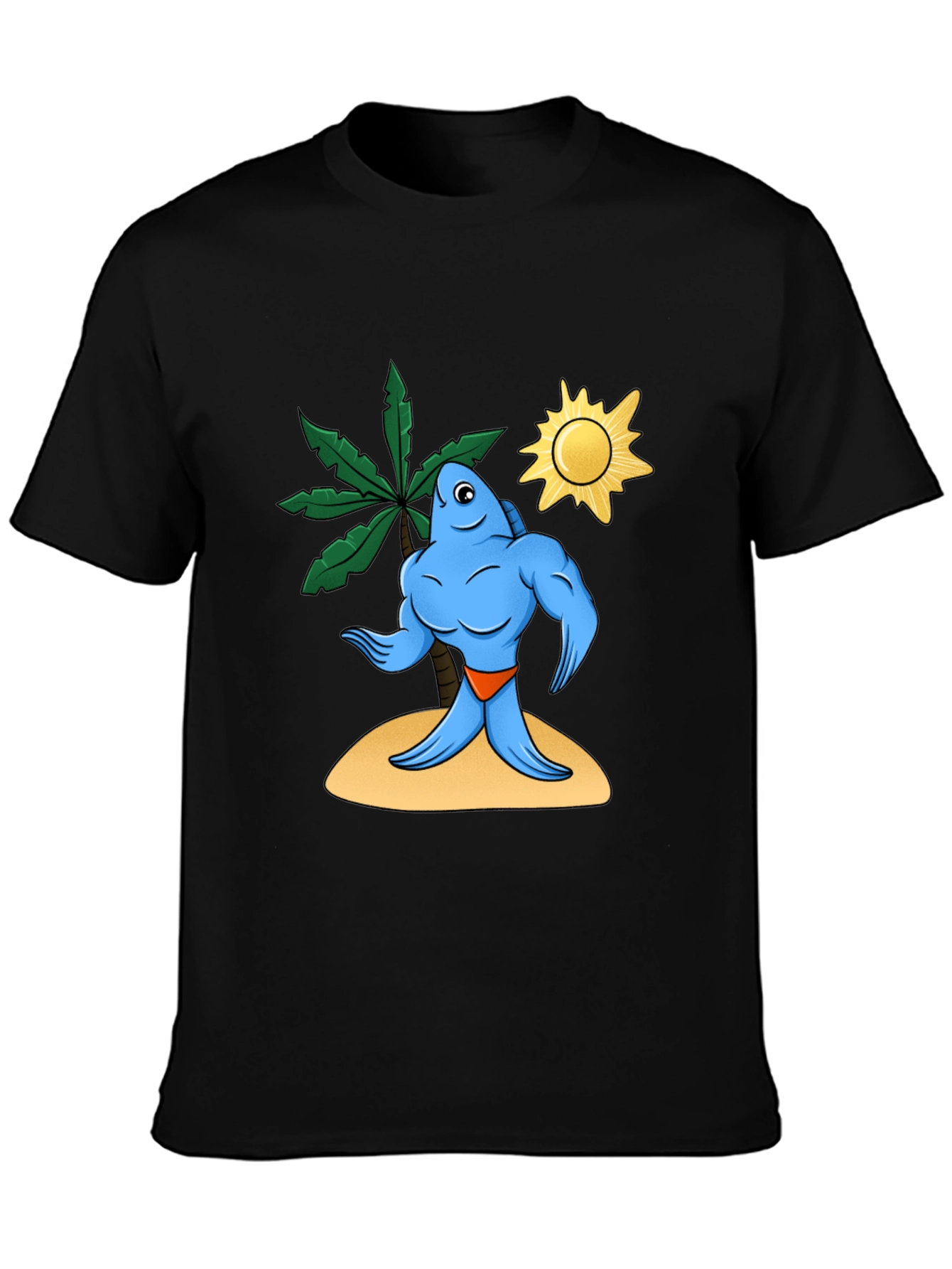 Buff Fish on Island Graphic Tee