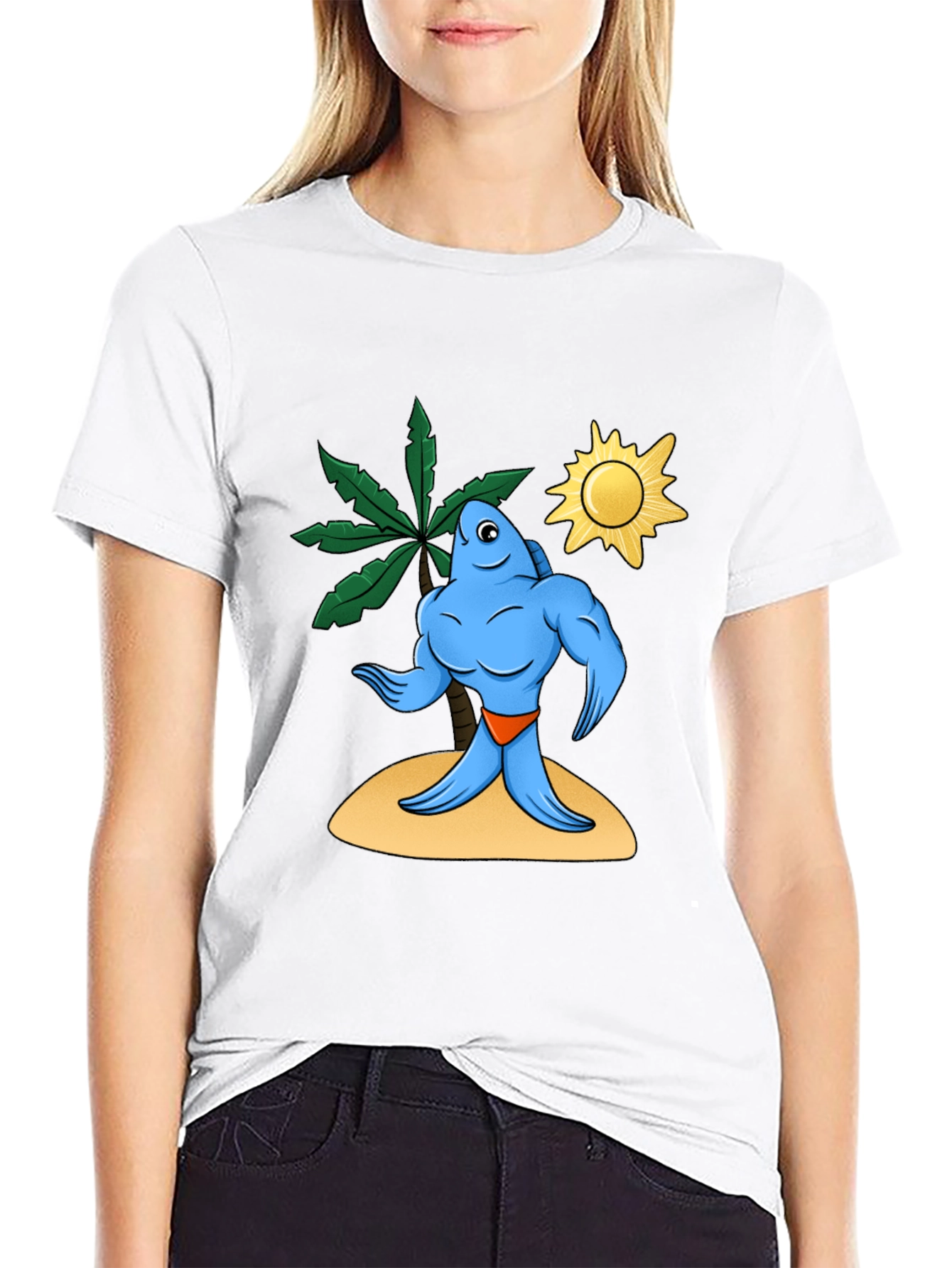 Buff Fish on Island Graphic Tee