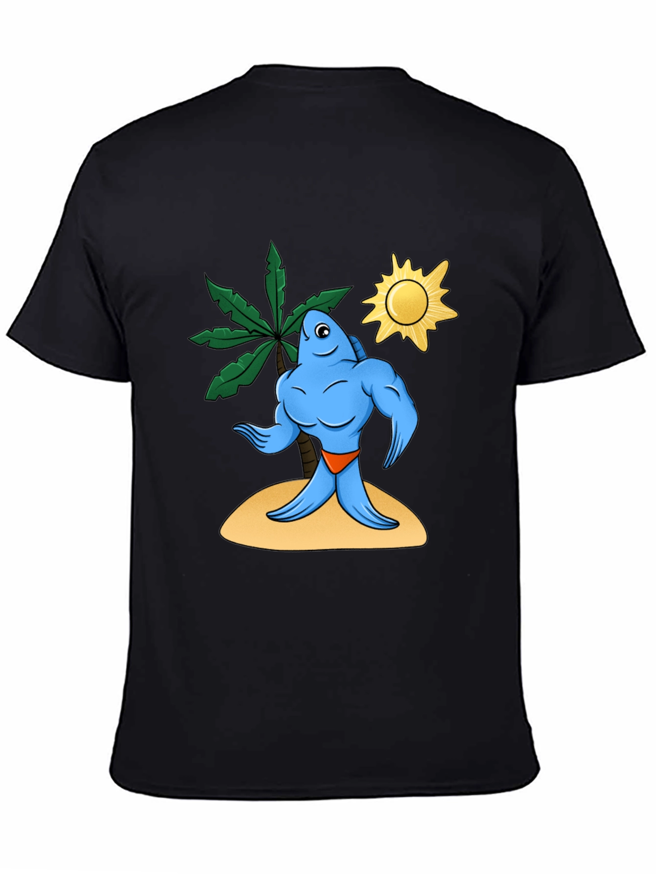 Buff Fish on Island Graphic Tee