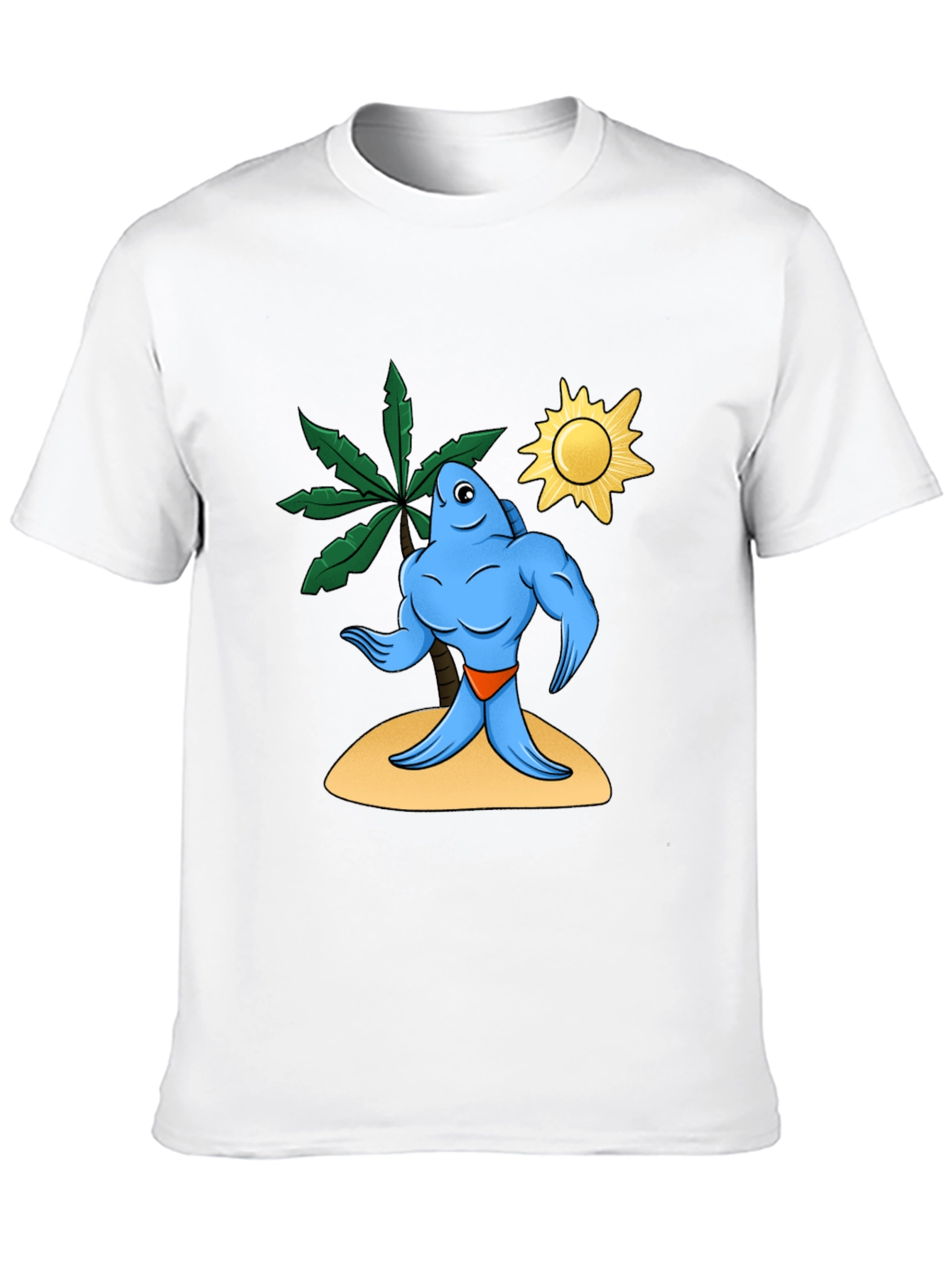 Buff Fish on Island Graphic Tee