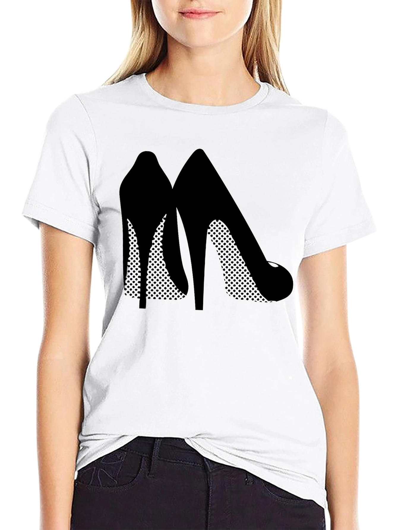 Stylish High Heel Silhouette Tee