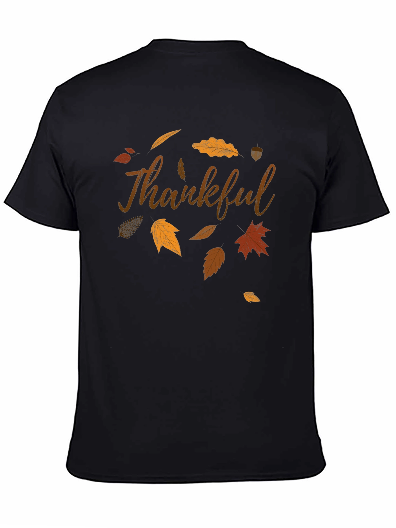 Thankful Fall Leaves Graphic T-Shirt - Casual Autumn Style