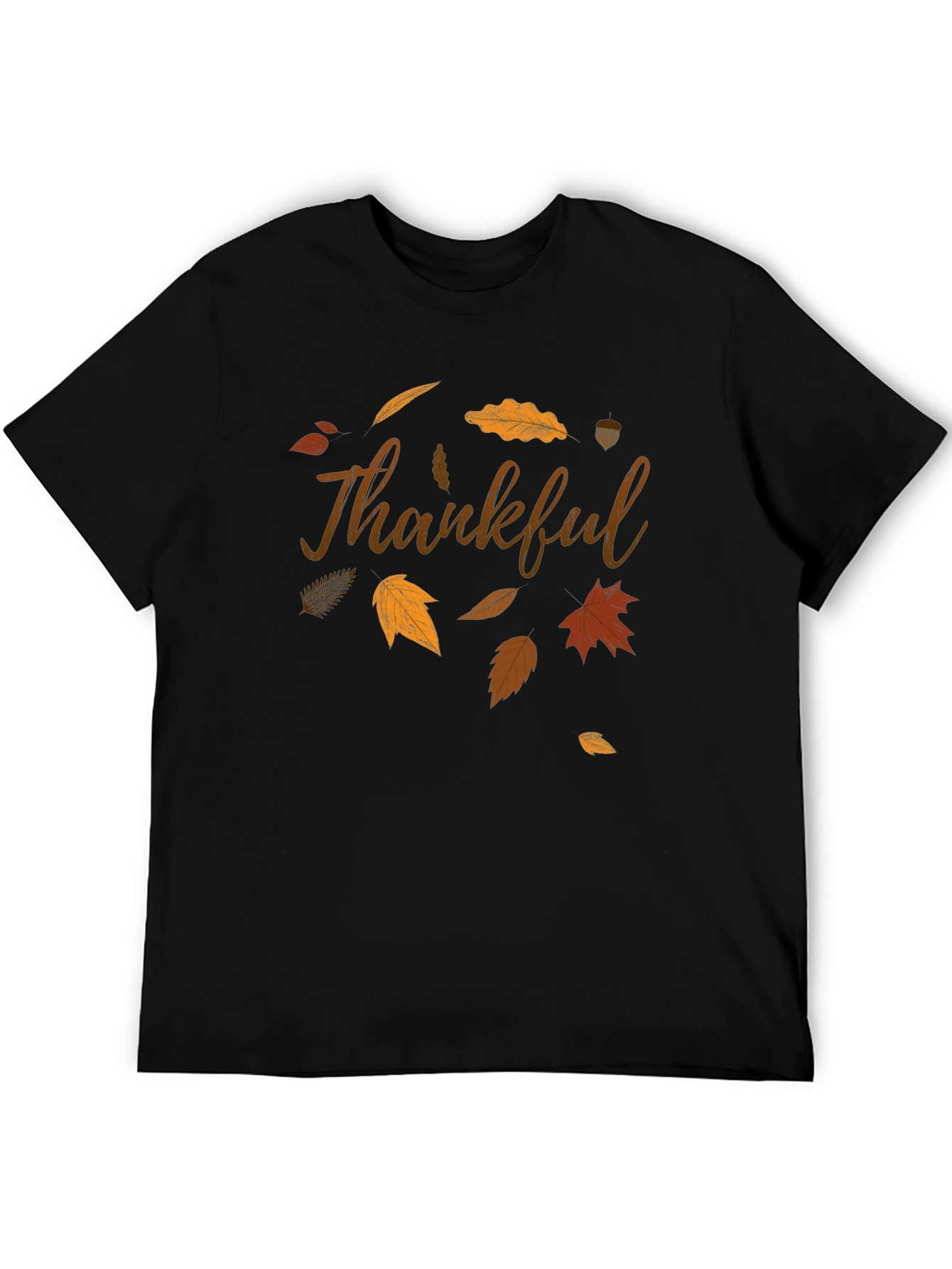 Thankful Fall Leaves Graphic T-Shirt - Casual Autumn Style