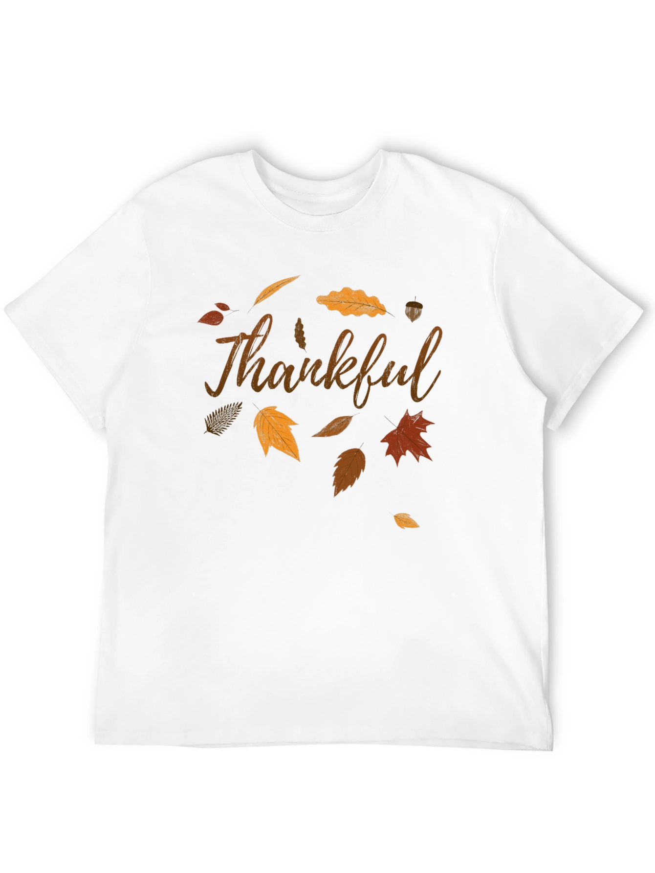 Thankful Fall Leaves Graphic T-Shirt - Casual Autumn Style