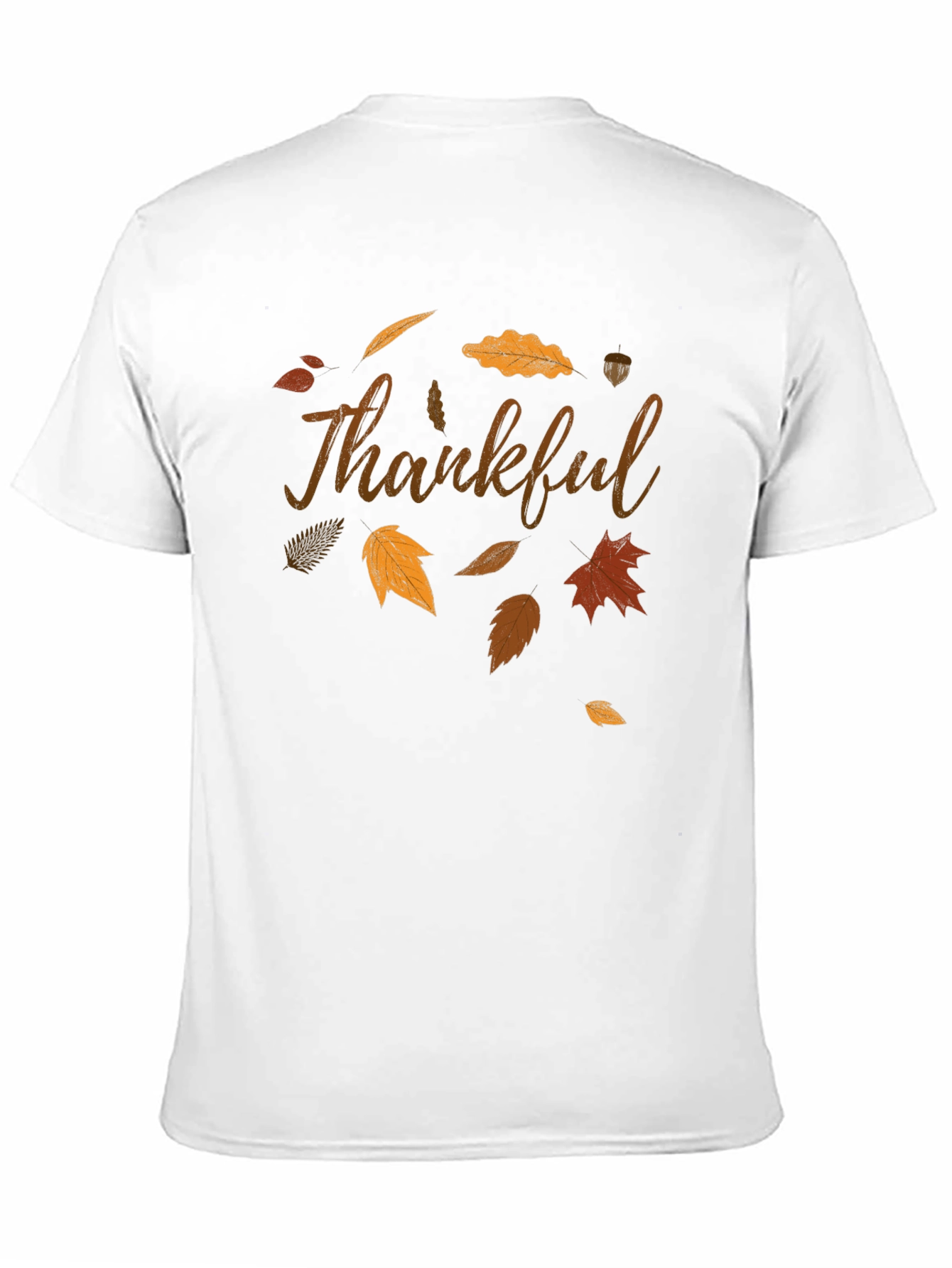 Thankful Fall Leaves Graphic T-Shirt - Casual Autumn Style