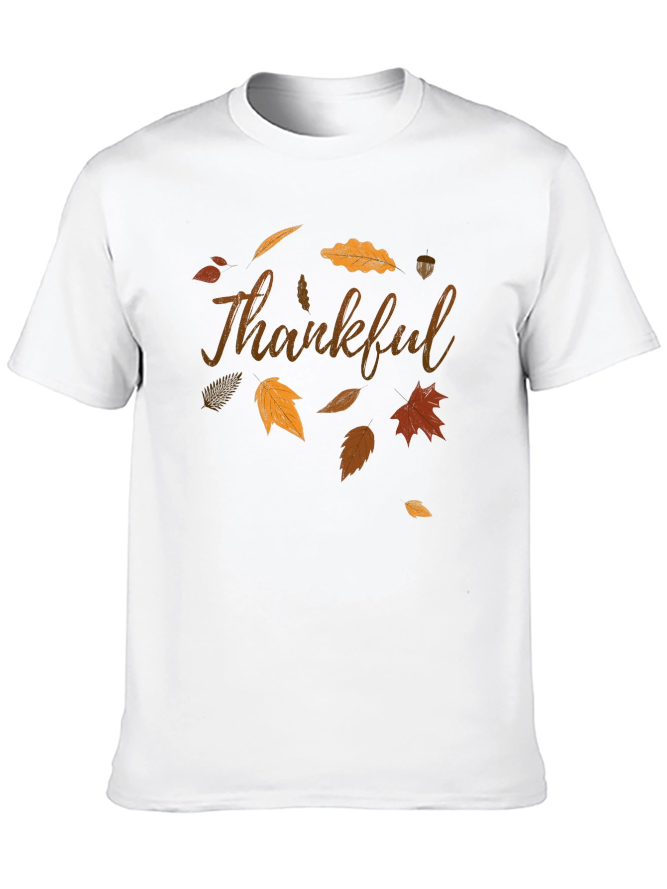 Thankful Fall Leaves Graphic T-Shirt - Casual Autumn Style